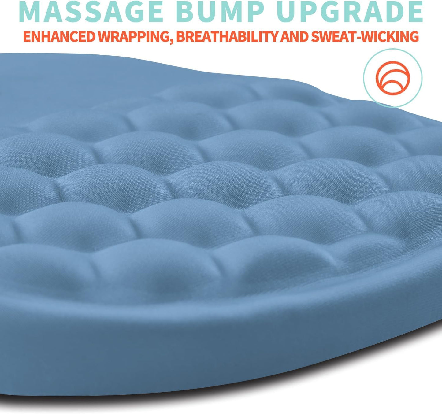 Ergonomic Mouse Pad Wrist Support with Memory Foam Massage Bulge, Carpal Tunnel Pain Relief Mousepad Wrist Rest for Mouse(12x8 inch, Lake Blue)