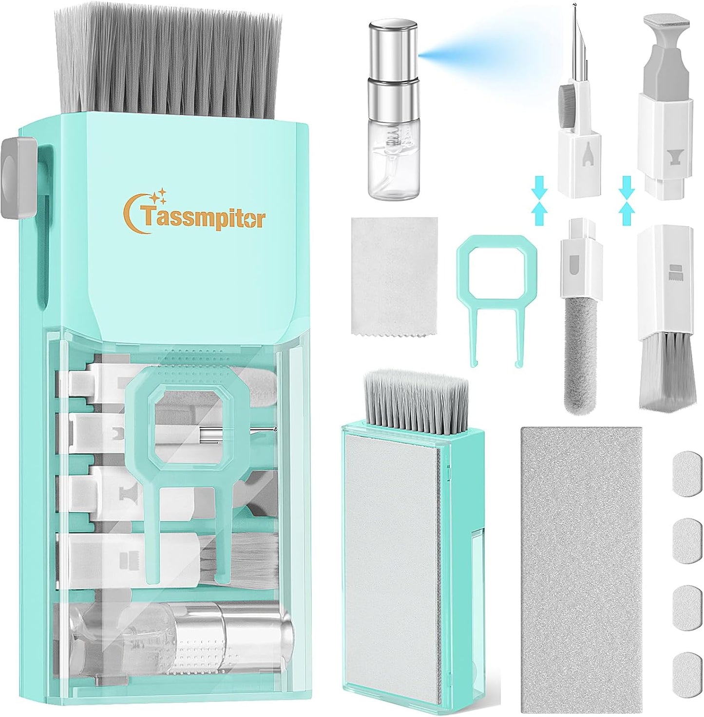 Laptop Cleaning Kit, All in 1 Keyboard Cleaning kit for MacBook iPad iPhone, Compact Keyboard Cleaner with Brush and Spray for Tablet, Airpods, Earbud, Computer Screen, PC Monitor