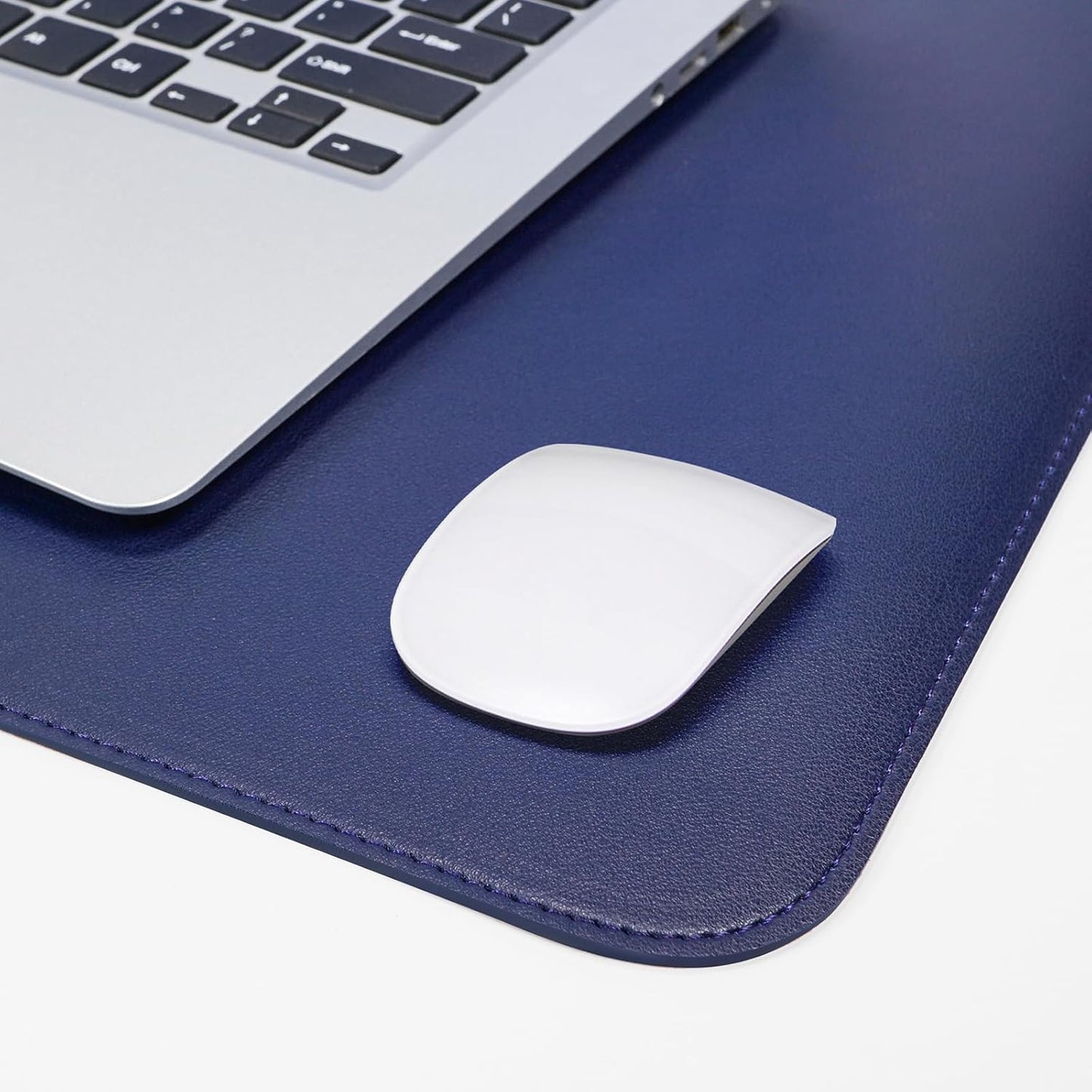 Desk Mat,35.4" x 17" Leather Desk mat,Double-Sided Desk Pad,Desk matt for Desktop,Large Mouse Pad,Office Desk mat,Waterproof Desk Blotter pad for Office&Home(Sapphire Blue+Cork)