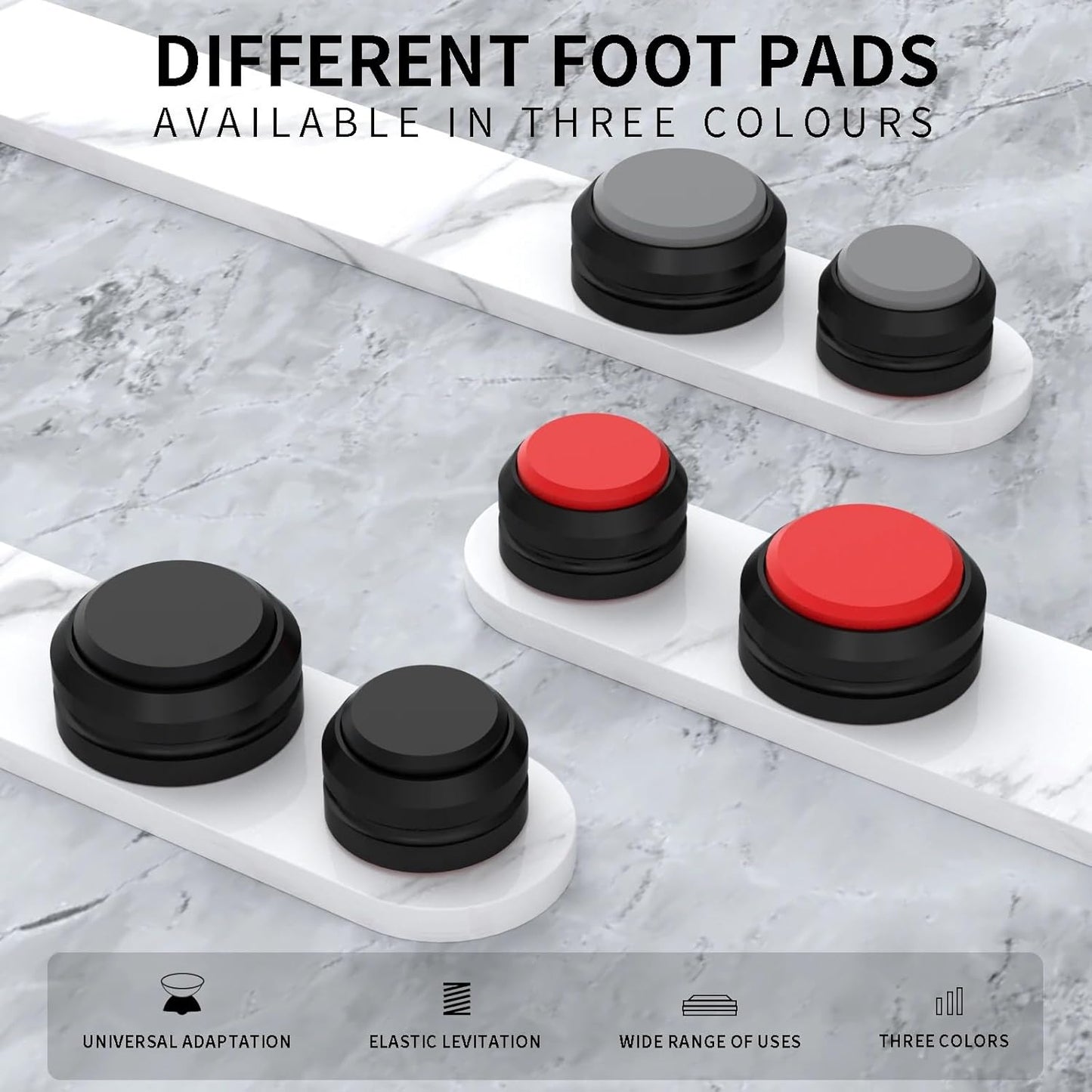 Preffair Audio Speaker Aluminum/Silicone Isolation Feet Turntable Damper Vibration Stopper Stand Absorption Shock Pad for Amplifier Preamp DAC Devices 4Pcs (Black, 1.73"x1.18")