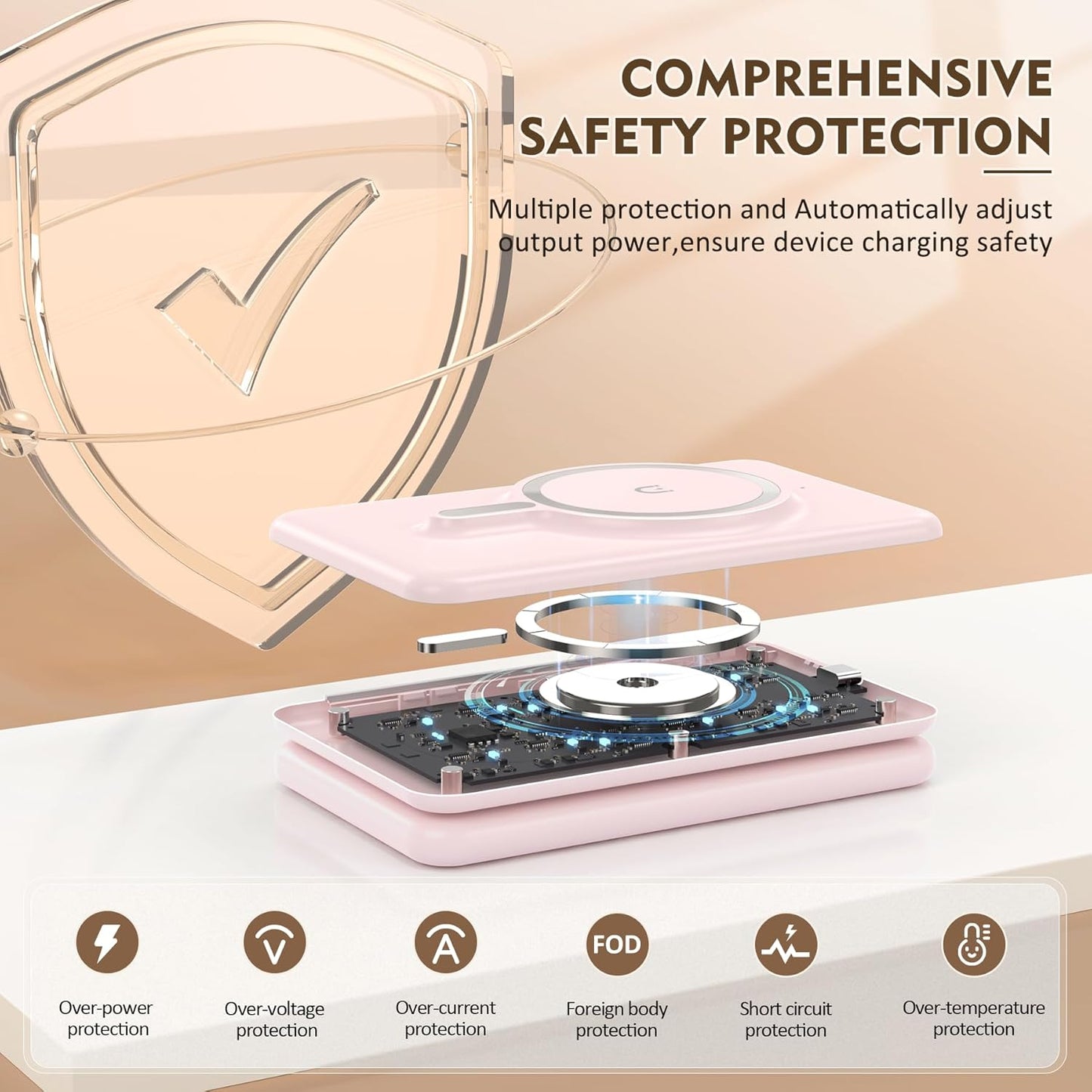 3 in 1 Wireless Charging Station for iPhone 16 15 14 13 12 Pro Max Plus – Foldable Magnetic Charger Pad for Apple Watch Series & AirPods – Fast Wireless Charging Dock for Travel & Home