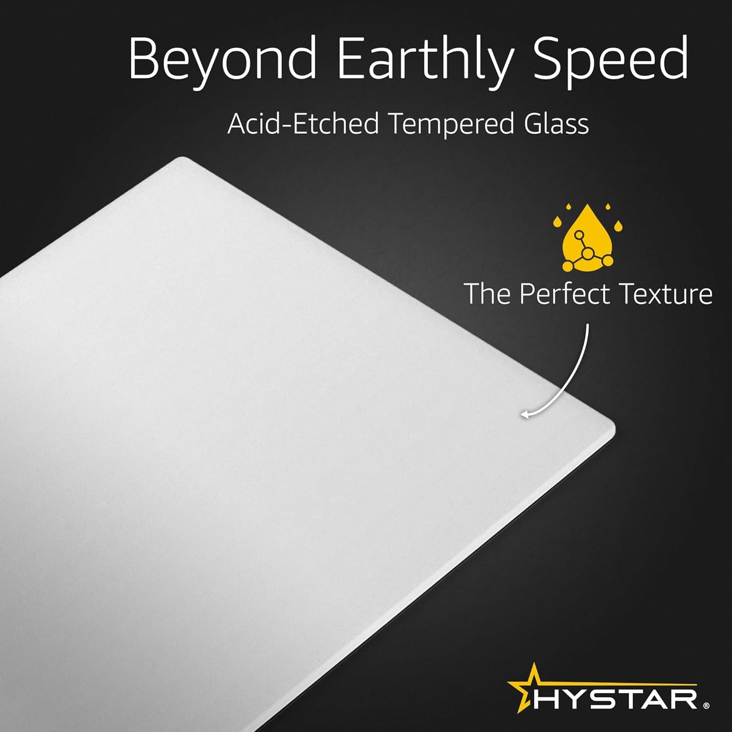 Hystar Aether Glass Gaming Mousepad | Micro-Etched Tempered Glass | Quiet, Ultra-Fast Glide | Full Anti-Slip Silicone Backing (White, X-Large)