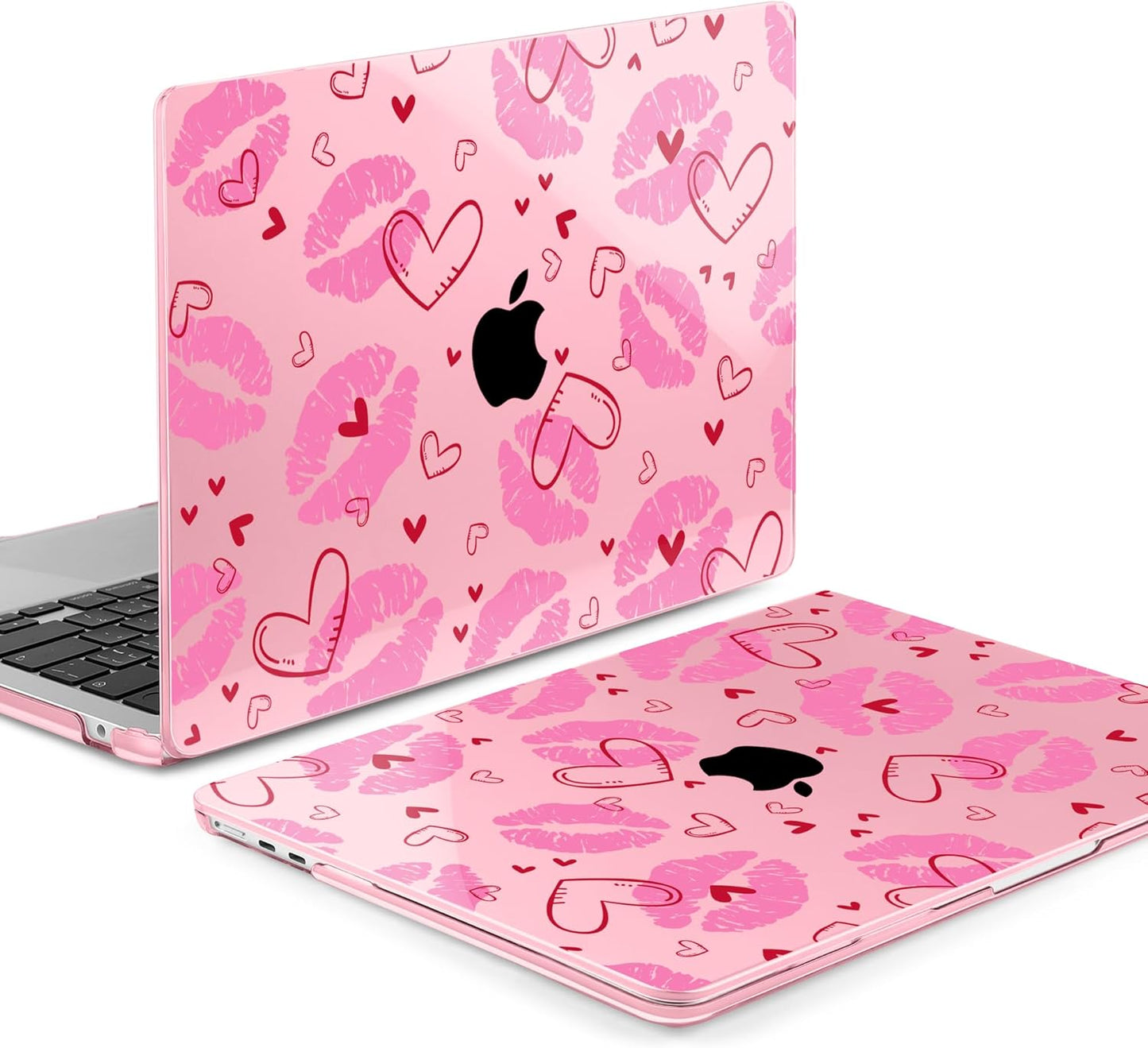 MEEgoodo Case for MacBook Air M4/M3/M2 13.6 inch 2025 2024 2022, Fit Model A3240 A3113 A2681, Compatible with MacBook Air 13 inch, Laptop Hard Shell Case with Keyboard Cover, Cute Kiss & Love