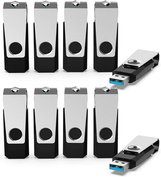 KEXIN USB 3.0 Flash Drive 32GB 10 Pack Thumb Drive 3.0 - Up to 80MB/s Read/Write Speed Black
