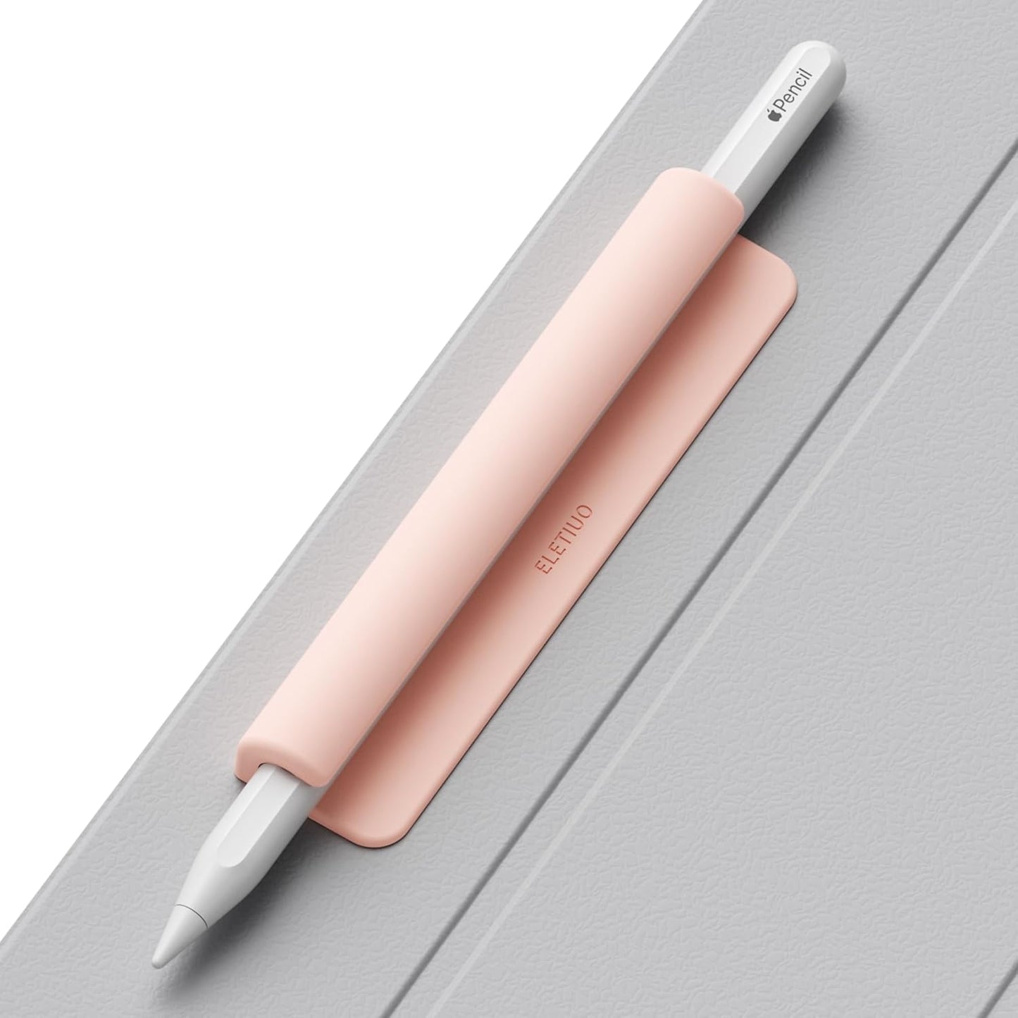 ELETIUO Silicone Pencil Holder Sleeve,Compatible with Apple Pencil (USB-C),Apple Pencil 1st/ 2nd Generation,Strong Adhesive Sticky Attached to iPad Case for Stylus Pens,Pink