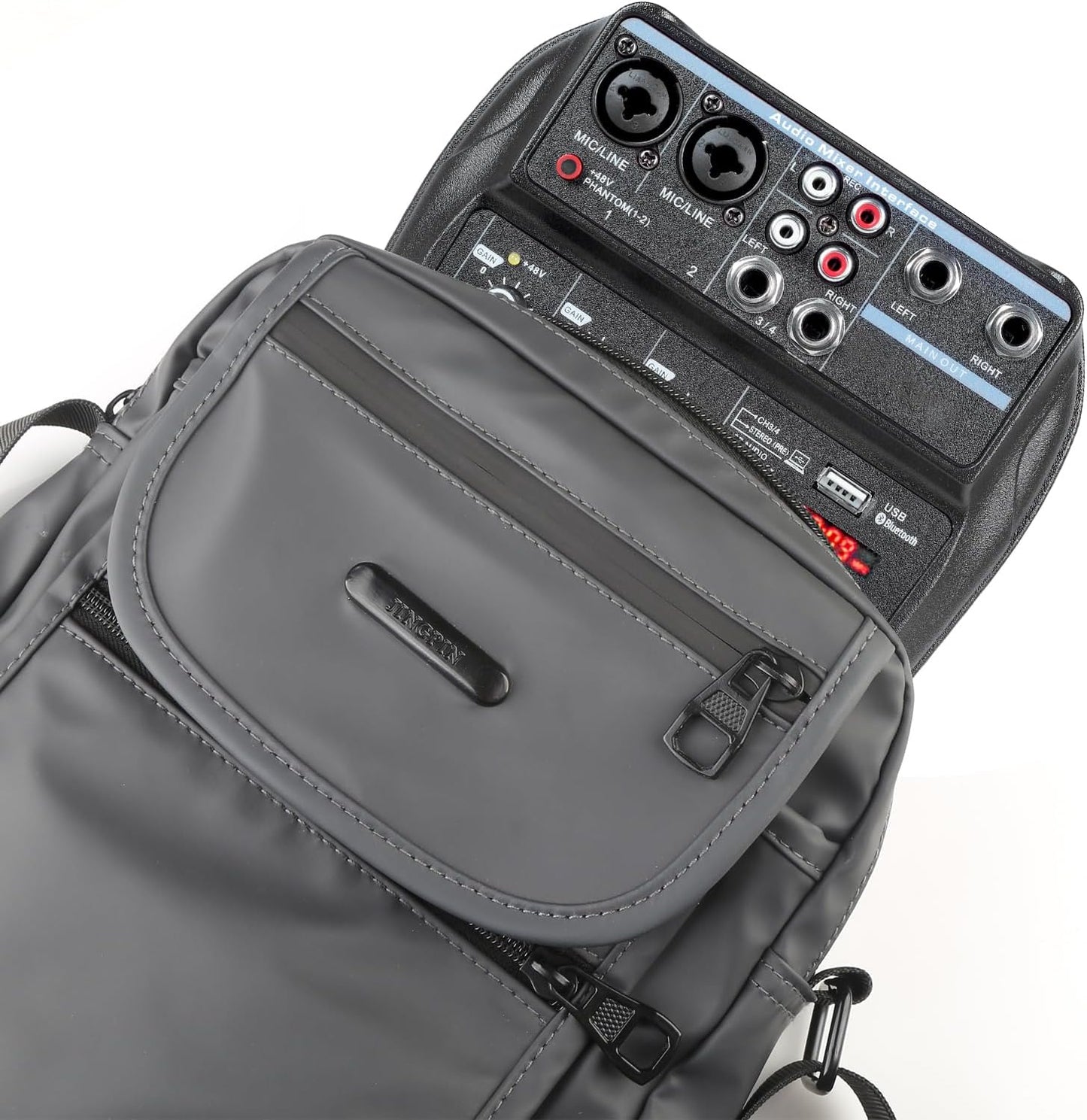 Dj Mixers 4 Channel Audio Mixer Sound Board with Bluetooth, Portable Usb Audio Interface with 48V Phantom Power Small Sounds Mixer Board with FX Delay Effect for Streaming