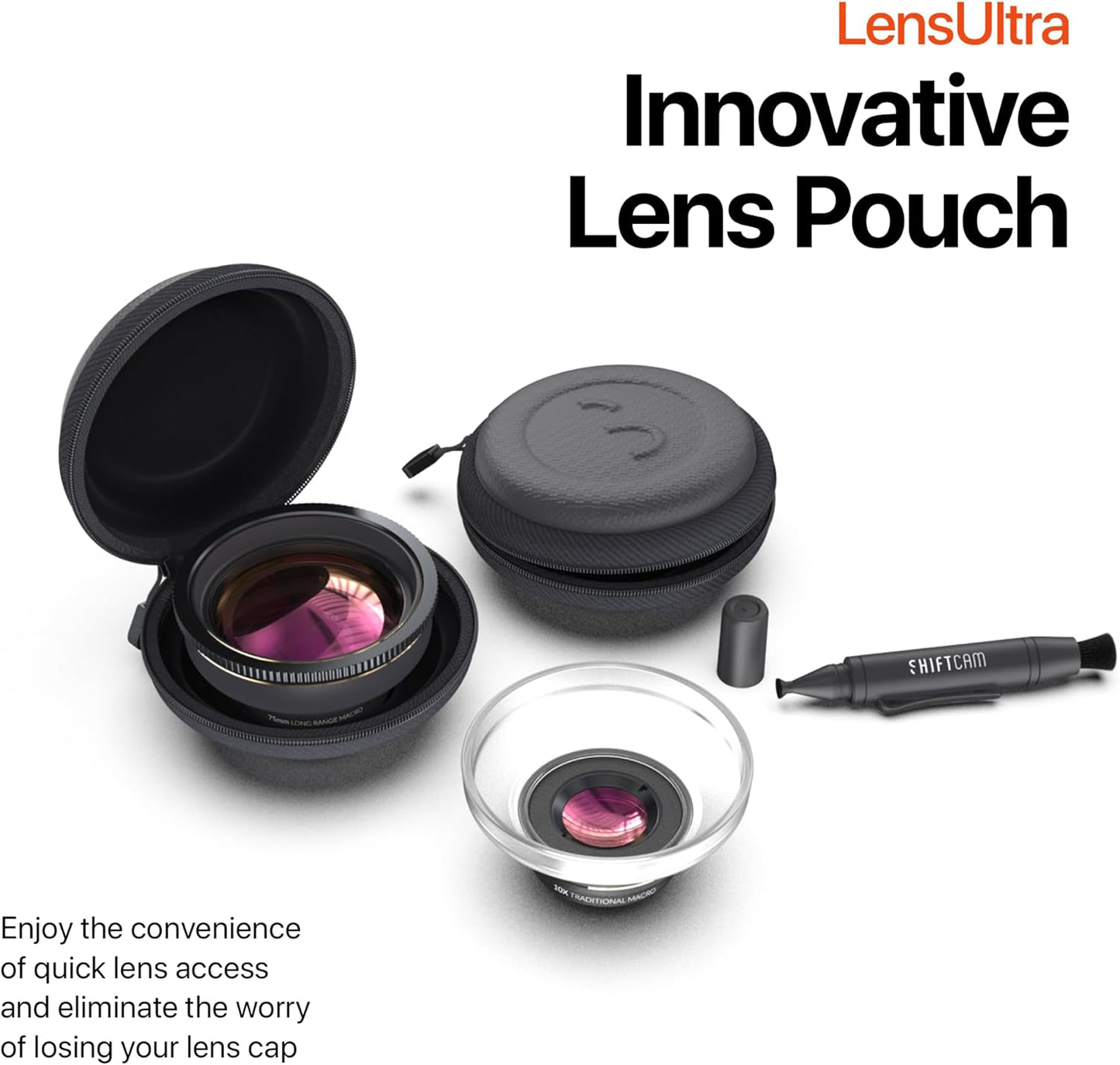 ShiftCam LensUltra 10x Traditional Macro Phone Camera Lens – 10x Magnification, 10–15mm Focus Distance – 25x Detail Capture, Macro Lens for iPhone & Android, Stunning Depth of Field – Lens Only