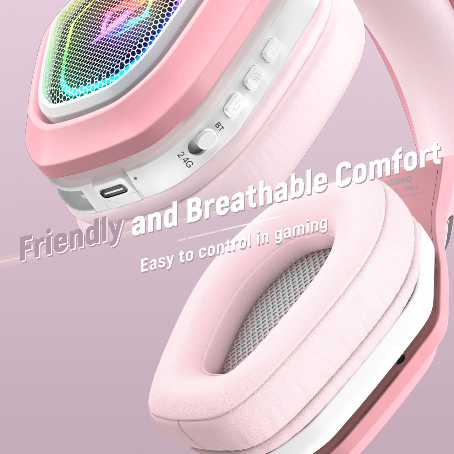 2.4GHz Gaming Headset Wireless with Flip Mic for Ps5, Ps4, PC, Gaming Headphones with USB-A & USB-C Transmitter, 40Hr Battery Bluetooth Headset for Laptop, Mobile, Mac