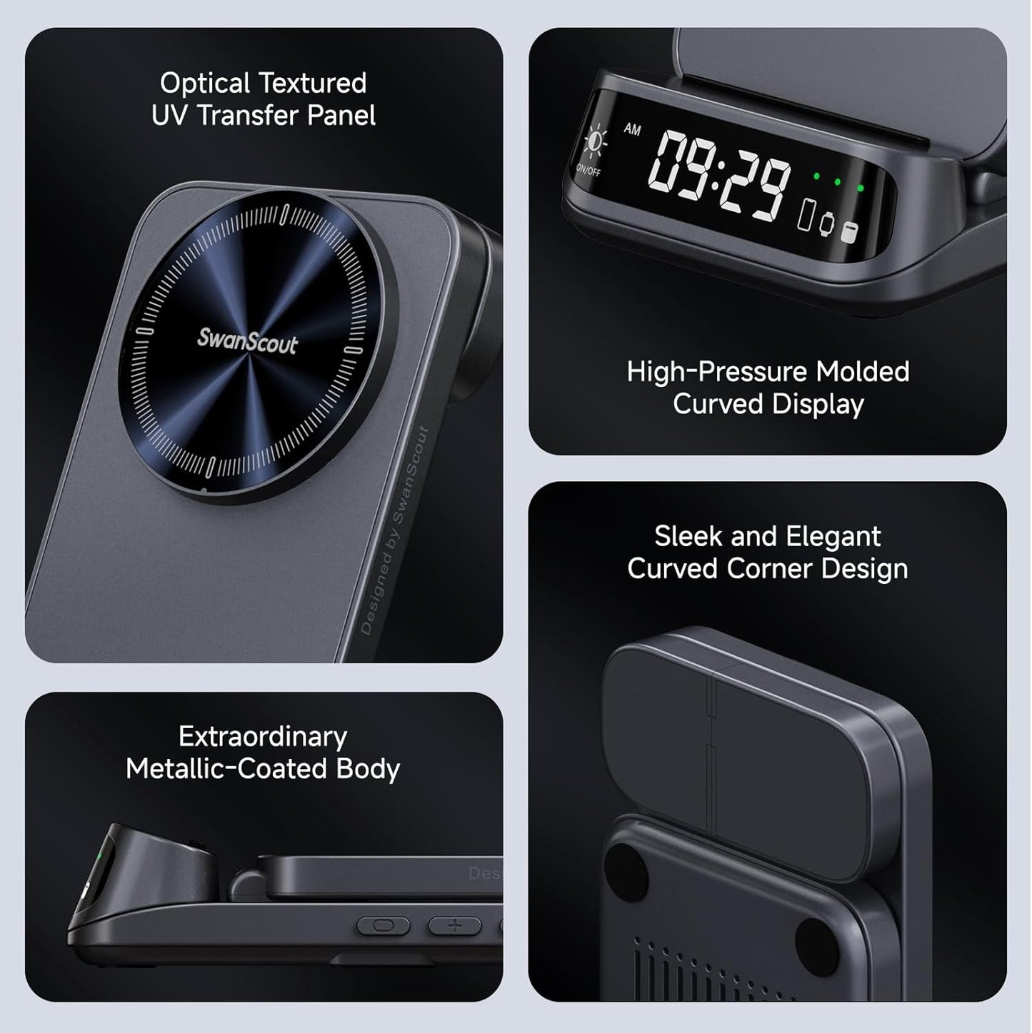 Wireless Charger Stand Compatible with MagSafe, SwanScout 708M, Foldable 3 in 1 Magnetic Wireless Charging Station for iPhone 16/15/14/13 Series, Travel Charger for Apple Watch, AirPods (No Adapter)