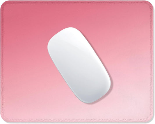 ITNRSIIET Mouse Pad Non-Slip Rubber Base Smooth Surface Stitched Edges Waterproof Durable Compatible with All Mice for Office & Gaming, Desk Accessory, 10.2x8.3x0.12 inch, Rose Gradient