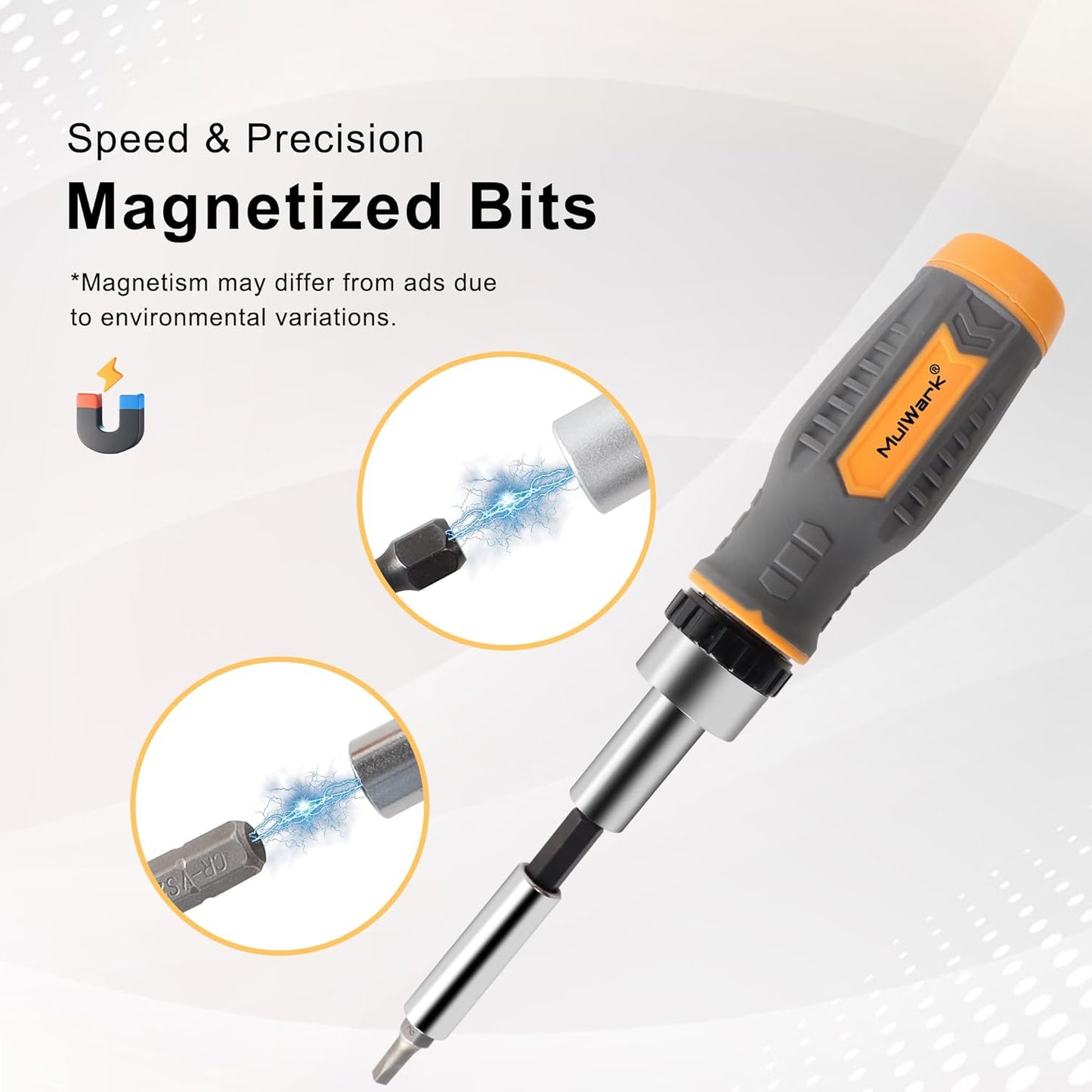 MULWARK Screwdriver Bit Set & Socket Kit, 77-Pieces Ratcheting Screwdriver Set with Case, 77 in 1 Multi Bit Screw Driver for Home DIY, Electronics, Car Emergency and Garage