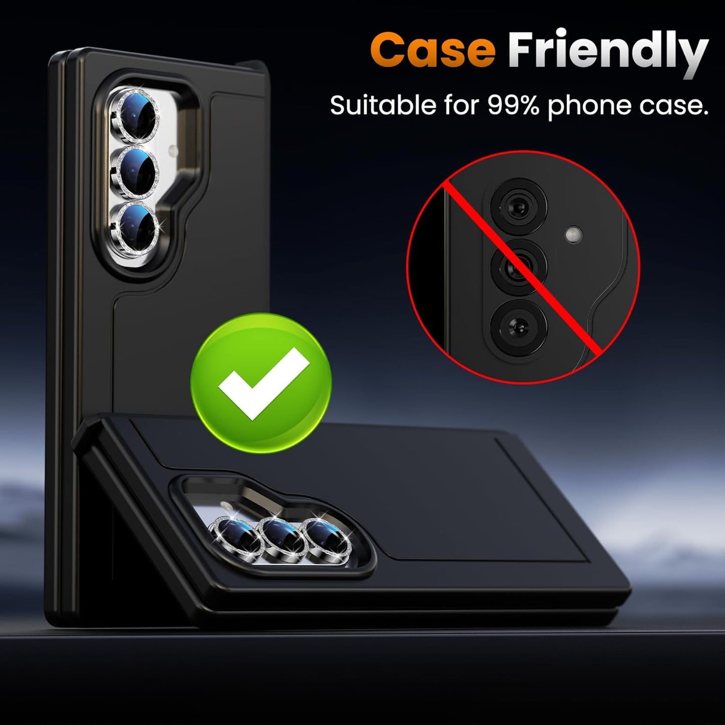 YWXTW for Samsung Galaxy Z Fold 7 Camera Lens Protector, [12X Stronger Adhesion] Individual Anti Scratch Metal Ring Tempered Glass Camera Screen Protector for Z Fold 7 Accessories 2025 (Glitter Silver)