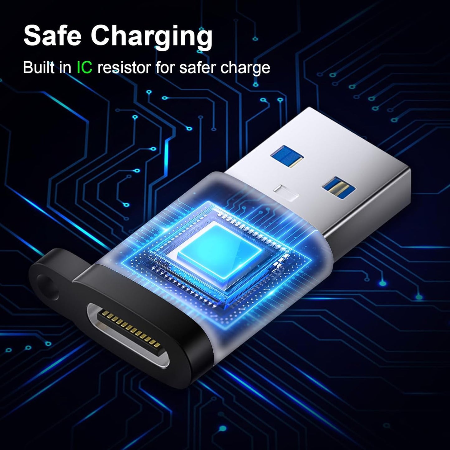 USB C Female to USB Male Adapter 3 Pack, OTG Converter, Type C to USB A Charger Cable Converter Compatible for Apple Watch iPhone 16 15 14 13 AirPods 3 MacBook Samsung S24 Nintendo Switch Car