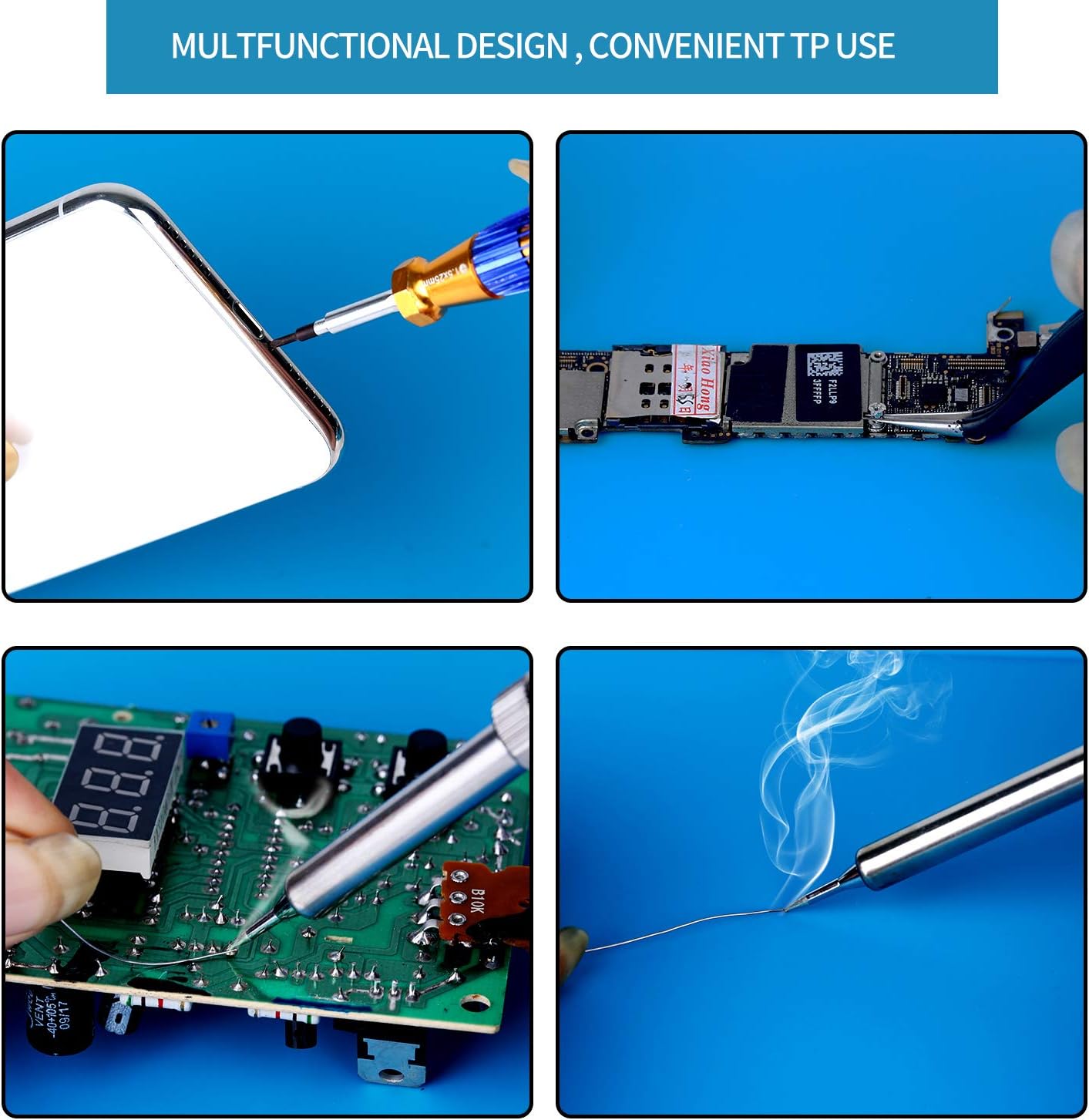 Kaisi S-140 Magnetic Insulation Silicone Soldering Mat, Heat Resistant Work Mat 932F for Repair Electronics, Phone, Soldering Iron, Gun, BGA, Workbench, Size: 13.8 x 9.8 inch