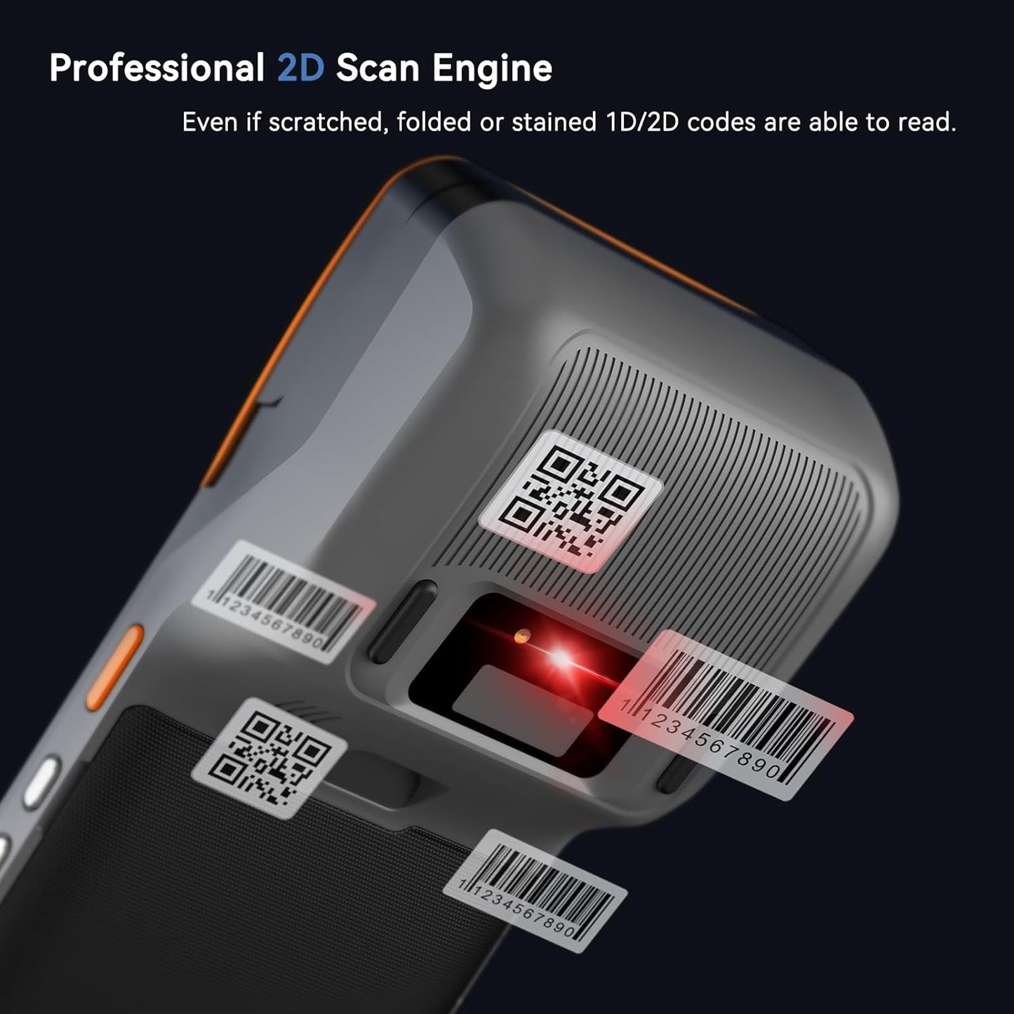 Alacrity Mobile POS PDA Terminal, Android 13 SoftPay,1D 2D Scan Module, 58mm Thermal Printer, 5.5" Touch Screen, 4G WiFi Bluetooth, Ideal for Retail, Hospitality, Logistics, Field services, Healthcare