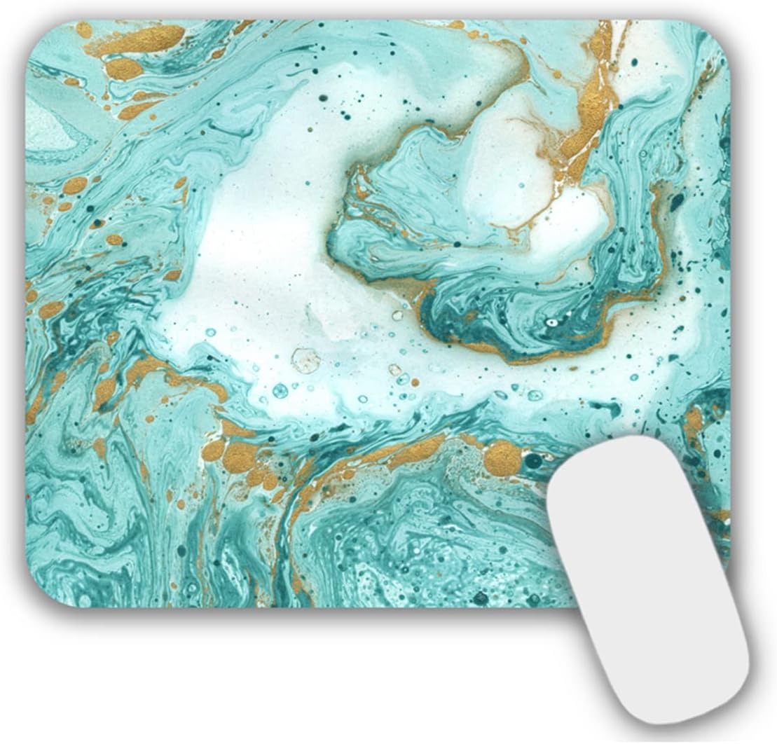 Mouse Pad, Gaming Mouse Pad, Non-Slip Rubber Base Mouse Mat with Designs for Laptop, Computer & Office, 9.5 x 7.9 x 0.12 inches (Marble 7)