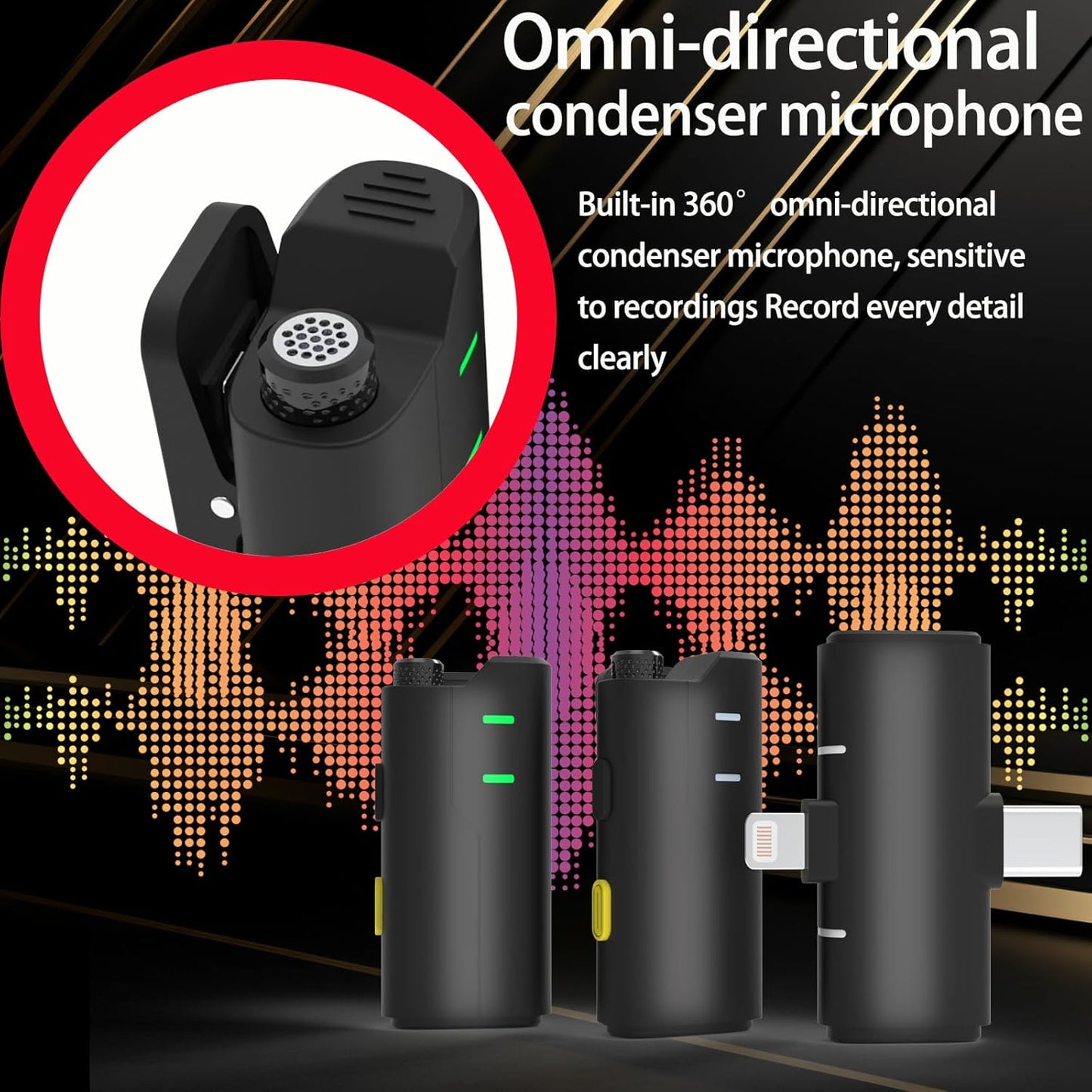 2 Pack Wireless Mini Lavalier Lapel Microphone for iPhone,Android Phone(2 in 1) - 80ft Cordless Clip on Dual Mics with Noise Reduction 8H Working Time for Video Recording Vlogging, YouTube, Interview