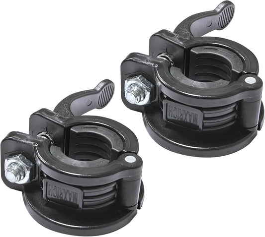 MAXRICH T Barbell Clamp 1 inch Multiple Sizes & Adjustable Weight Clips for Barbell Quick Release Barbell Clips|Barbell Collar Bar Locks for Weight Lifting (Black)
