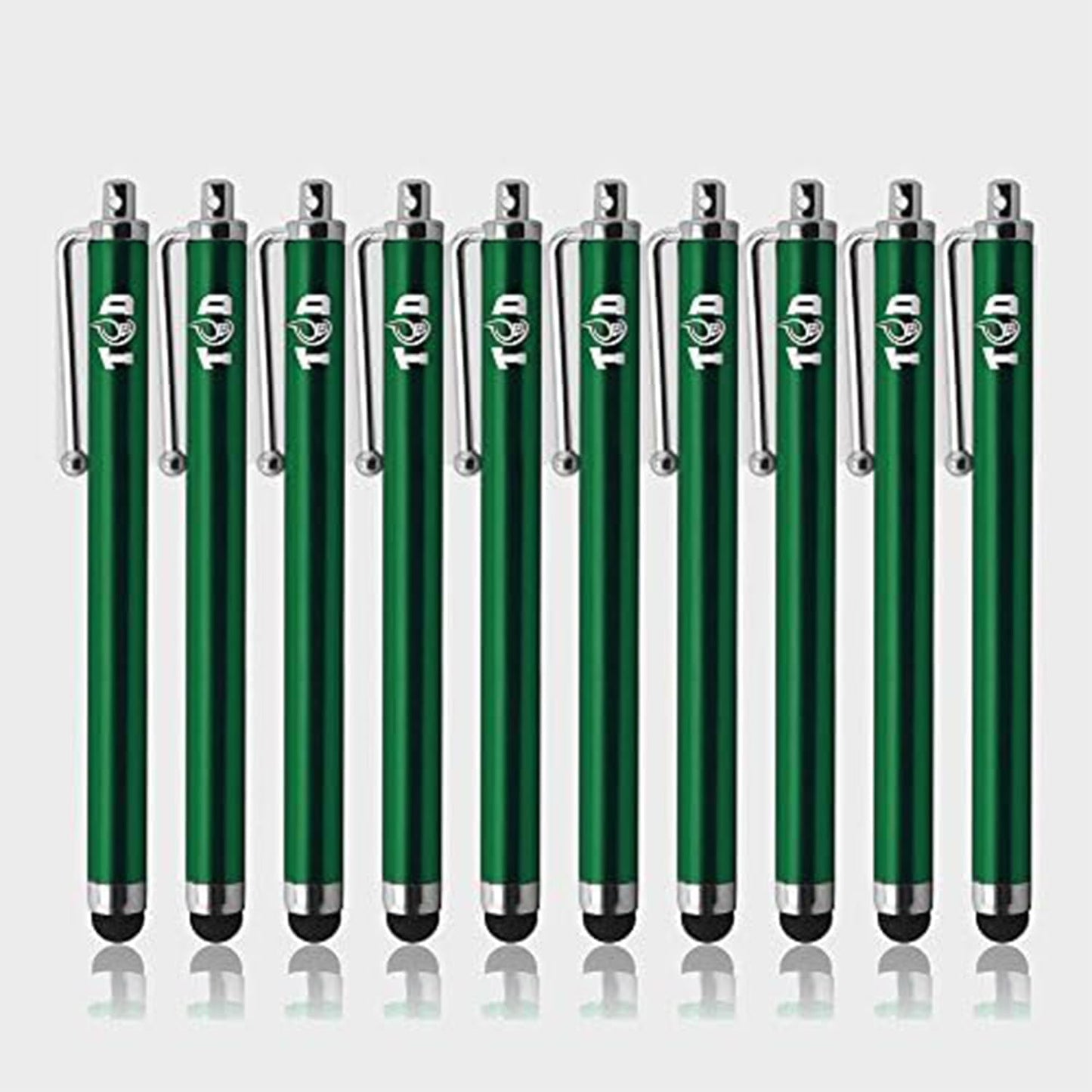 TCD 10-Pack Stylus Pen Set – Universal Capacitive Pen for iPad, iPhone, Tablet, Laptop – Premium Thick Rubber Tip Styluses for All Touchscreen Devices, Green