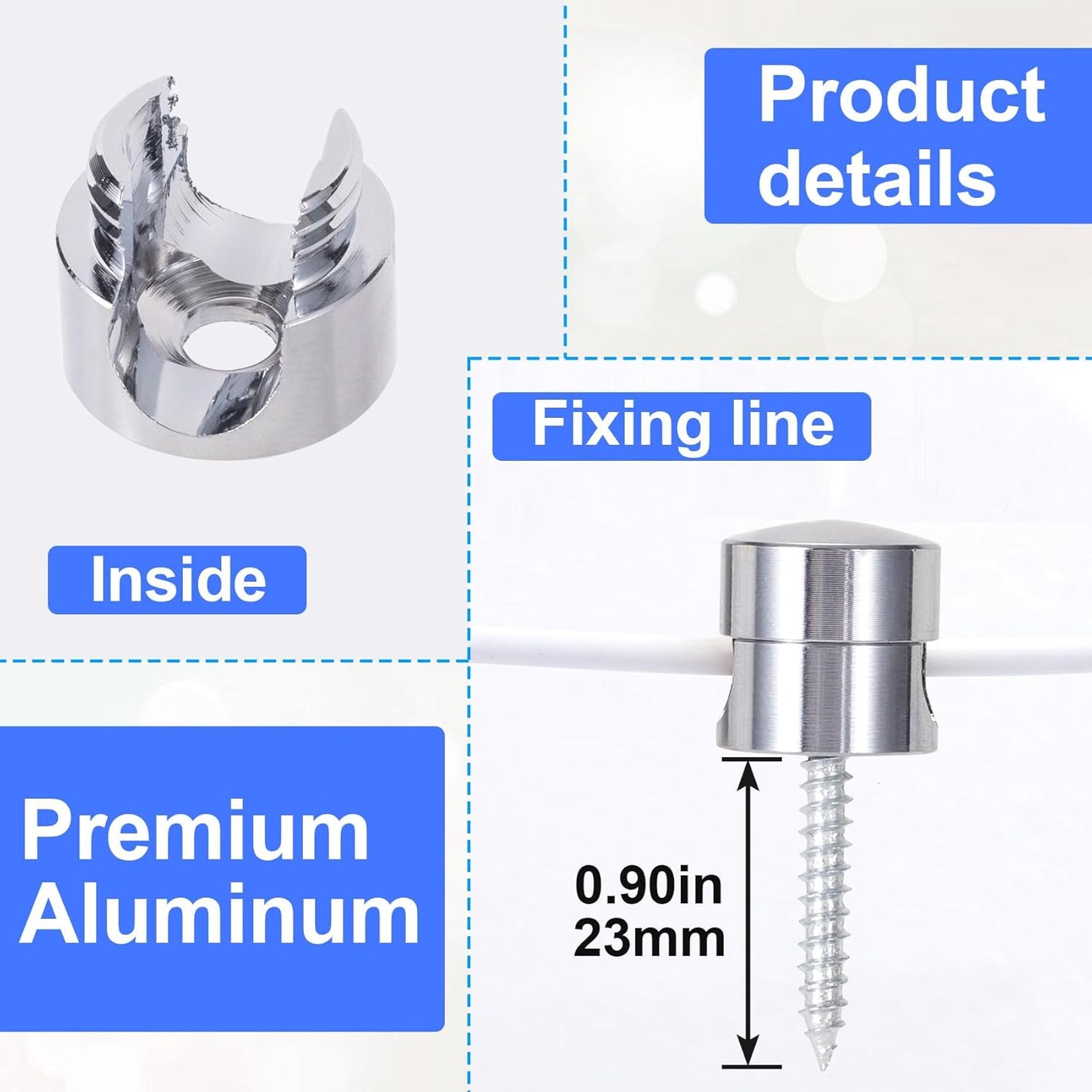 2 Sets Charger Holders for Cords, Silver Adjustable Cable Anchor Holders, Adhesive Metal Cord Clips, Cable Management Wire Organizers for Desk, Office, Nightstand