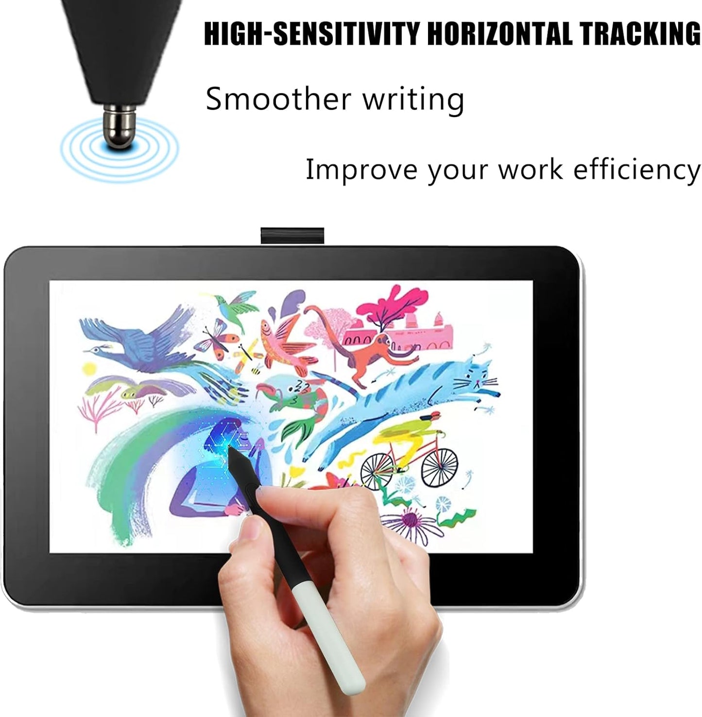 No Worn Out Titanium Alloy Fine Pencil Nibs Compatible with Wacom One Creative Pen, Replacement Hard Refill Tips fits for WACOM ONE DTC133W0A /Galaxy Tab S8 S7 Stylus,2 Pcs