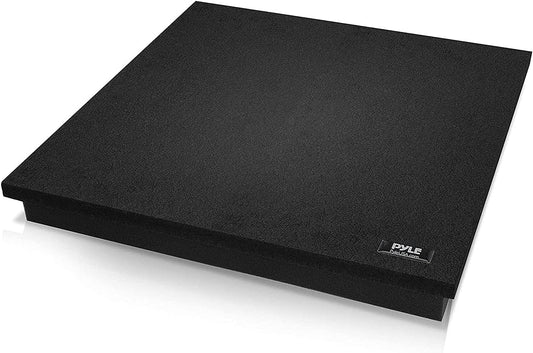 Pyle Sound Dampening Speaker Riser Foam - Audio Acoustic Noise Isolation Platform Pads Recoil Stabilizer w/ Rubber Base Pad For Studio Monitor, Subwoofer, Loud Speakers - PSI15 (15 x 15 x 1.8 Inch)
