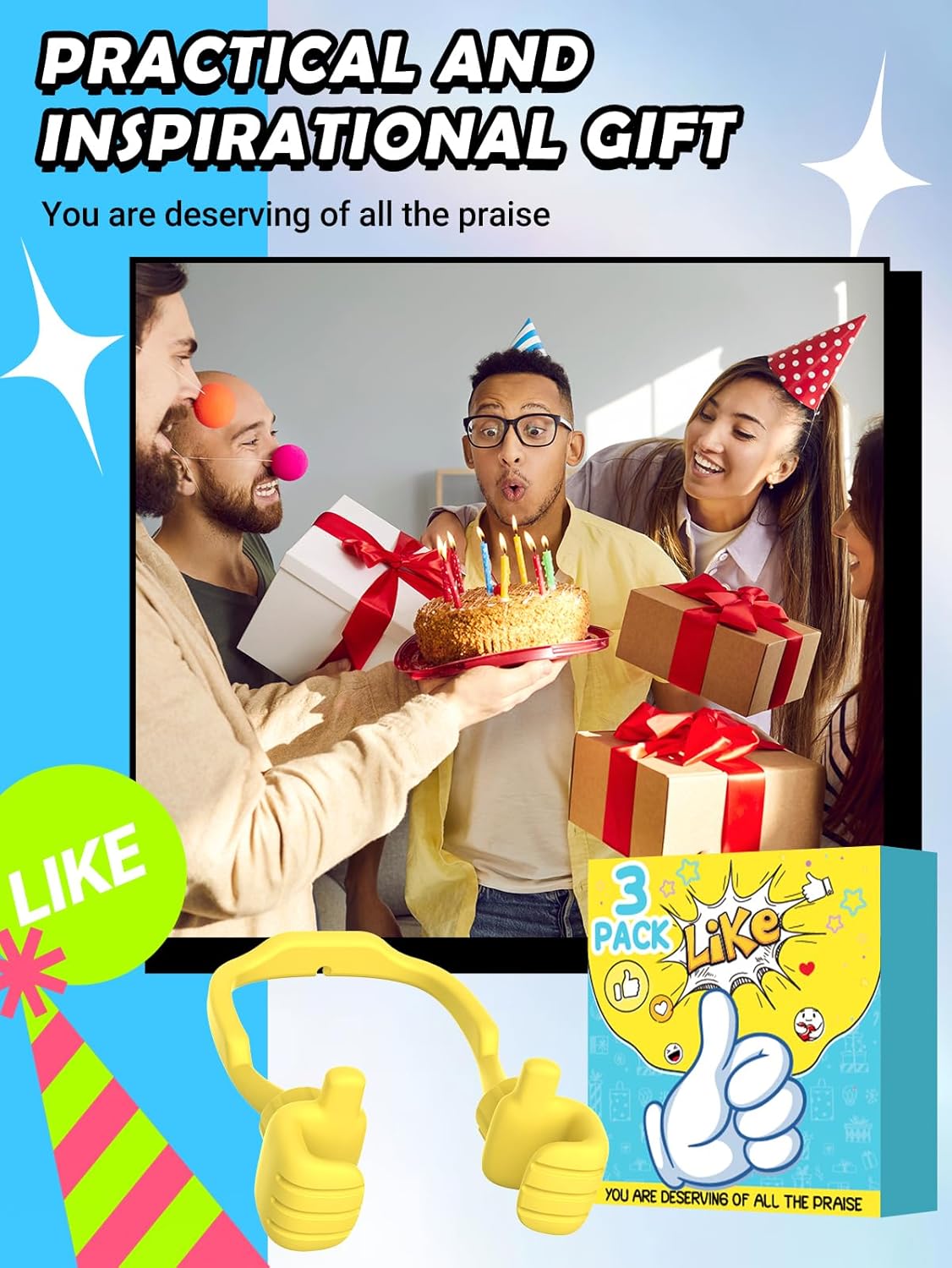 Graduation Gifts for Girls Boys Cell Phone Holder: Trendy Stuff Gifts for Kindergarten College High School Thumbs Up Lazy Cellphone Holder for Desk Funny Birthday Idea Teenager Mom Who Have Everything