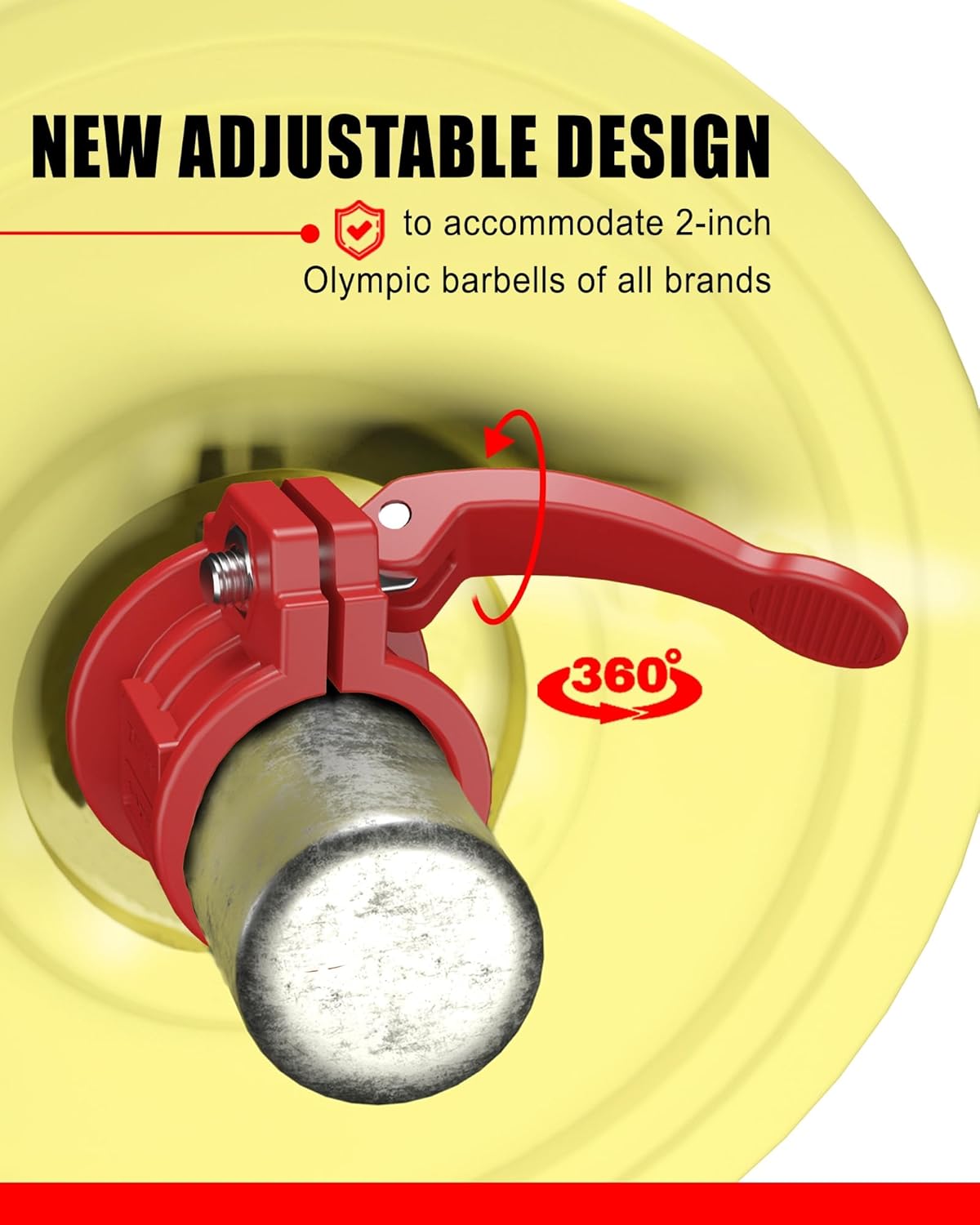 Olympic Barbell Clamps 2 inch Adjustable Barbell Clips Quick Release Pair of Locking Weight Clips for Bars