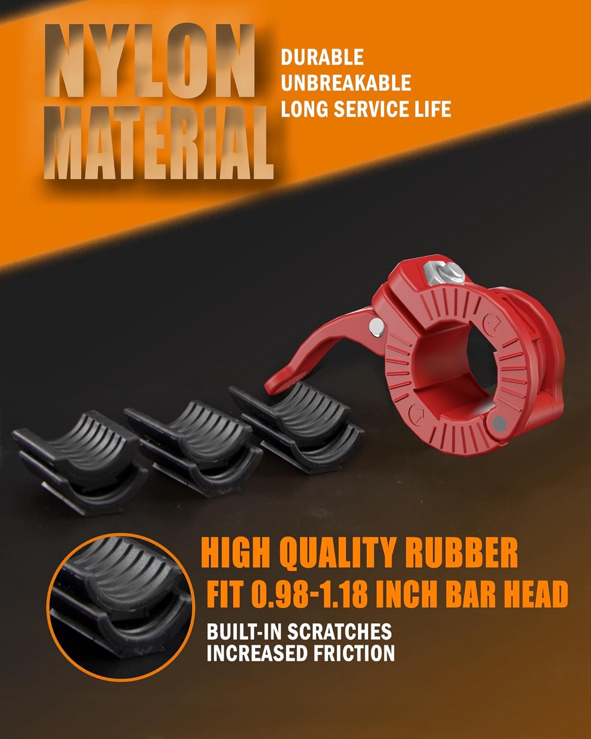 MAXRICH Barbell Clamp 1 inch Multiple Sizes & Adjustable Weight Clips for Quick Release Barbell Collars