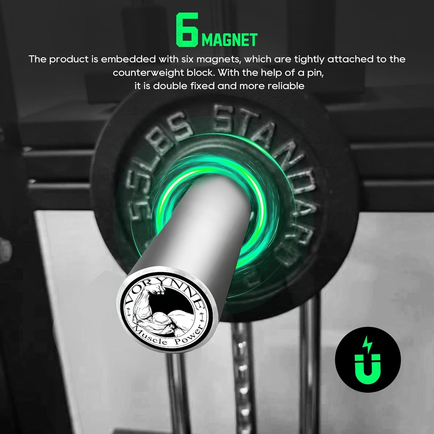 Weight Stack Pin Extender for Gym Cable Machine & Home Gym, Ø10 mm ＆ Ø8 mm, Allowing Additional Olympic Weight Plates, Made of Durable Steel for Secure and Long-Lasting Use