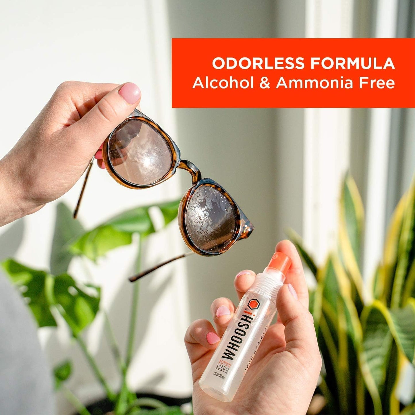 WHOOSH! Screen Shine Go 2-Pack – Two 1 fl oz Refillable Touchscreen Cleaners with Microfiber Cloths for Car, iPad, Laptop and Eyeglasses – Powerful Streak-Free Cleaning – Pocket-Sized, TSA-Approved