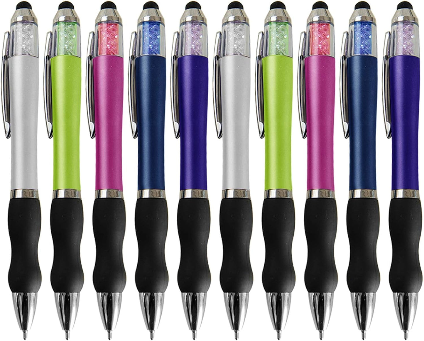NC Ballpoint Pens 2 in 1 Stylus Pens Medium 1.0mm Point Black Ink with Stylus Tips for iPads (10 packs)