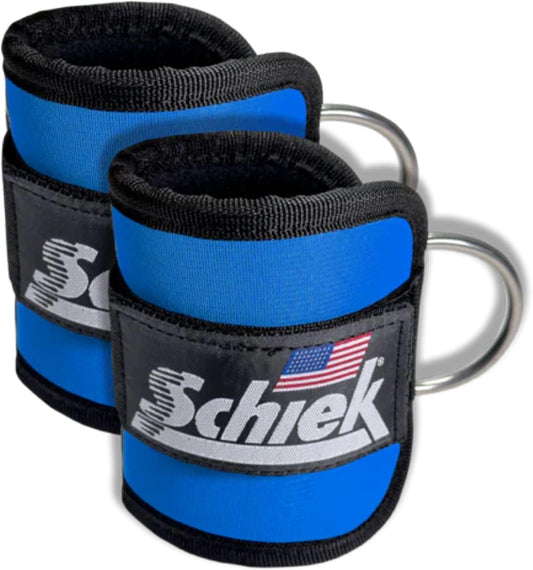 Schiek Sports 1707 Ankle Cuffs - Ideal for Glute Kickbacks and Cable Machine Workouts - Durable and Built To Last