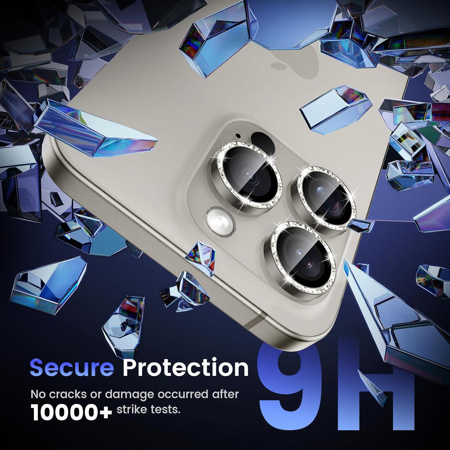 Tensea Camera Lens Protector Compatible for iPhone 16 Pro Max/16 Pro/14 Pro Max/14 Pro, Metal Aluminum Alloy Tempered Glass Cover Camera Screen Protector Accessories, Case Friendly