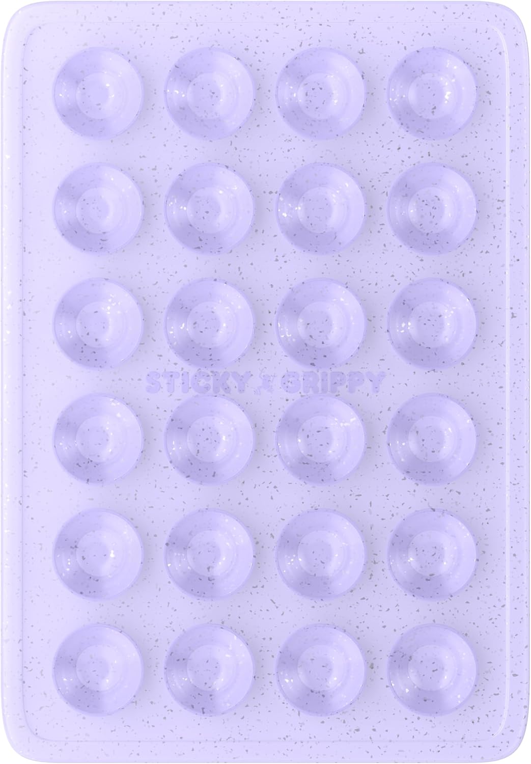 Suction Phone Case Mount, Sillicon Adhesive Phone Accessory for iPhone and Android, Hands-Free Fidget Toy Mirror Shower Phone Holder, Tiktok Videos and Selfies (Purple Glitter)