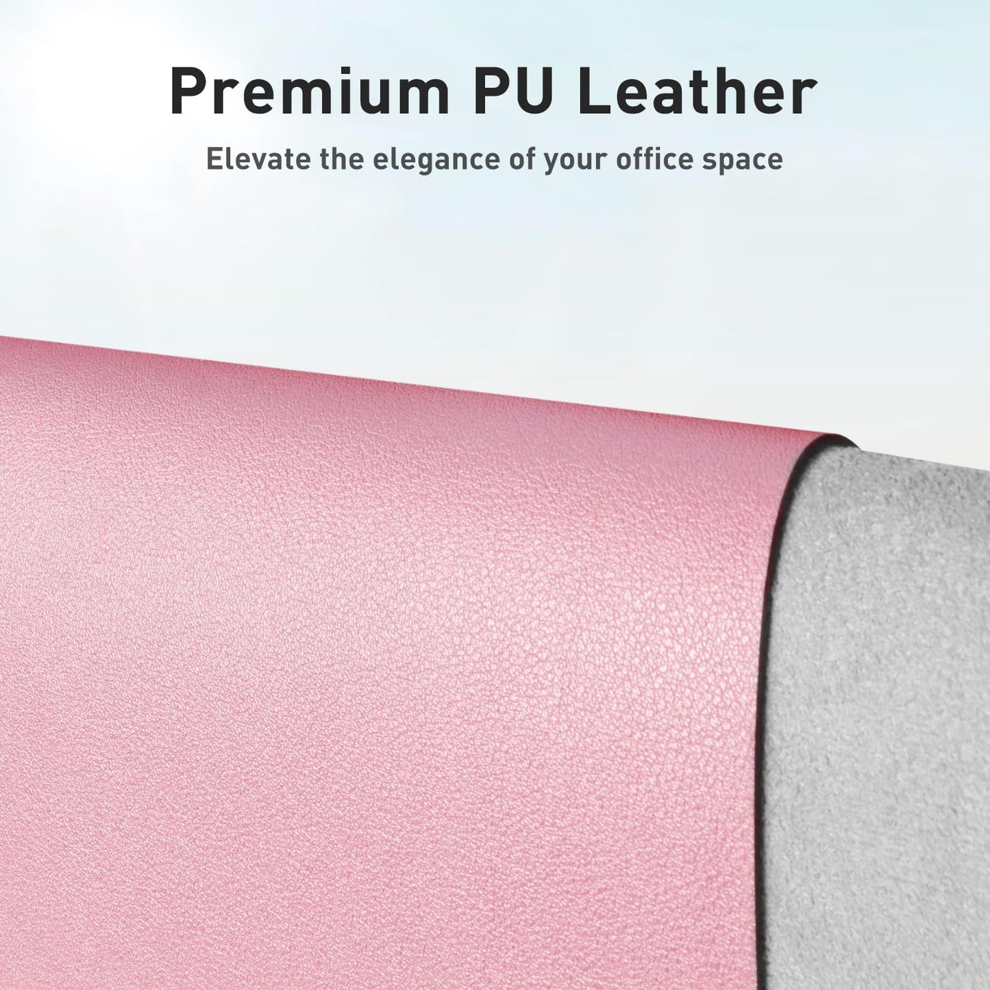 Aothia Leather Desk Pad Protector, Office Desk Mat, Large Mouse Pad, Non-Slip PU Leather Desk Blotter, Laptop Desk Pad, Waterproof Desk Writing Pad for Office and Home (48"x17", Fairy Pink)