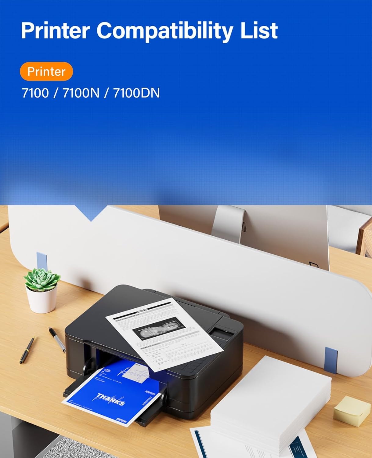 Phaser 7100 High Capacity Toner Cartridge Set 4-Pack Replacement for Xerox 106R02605 106R02602 106R02603 106R02604 Compatible with Xerox Phaser 7100 7100N 7100DN Printer Ink Black Cyan Magenta Yellow