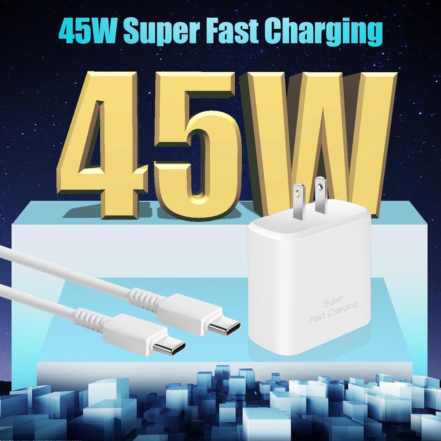 45W USB C Charger for Samsung Charger Fast Charging,Super Fast Android Phone Charger,2Pack Type C Chargers Block Long 10FT Type C Charging Cable for SamsungGalaxy S25 Ultra/S25/S24+/S23/S22+/S21/S20