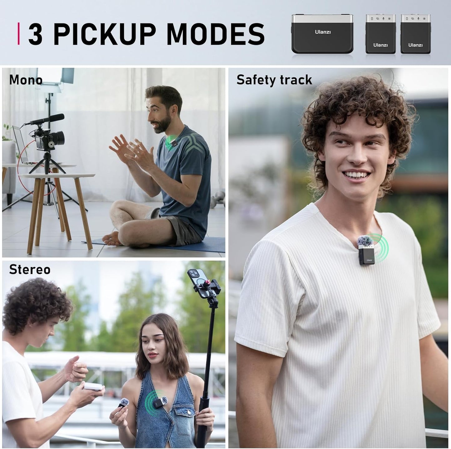 ULANZI AM18 Wireless Lavalier Microphone, Compact Mini Lapel Mic with 200m/656ft Range, Noise Cancellation, 20H Battery for DSLR Cameras, iPhone, Android, Live Streaming, Video