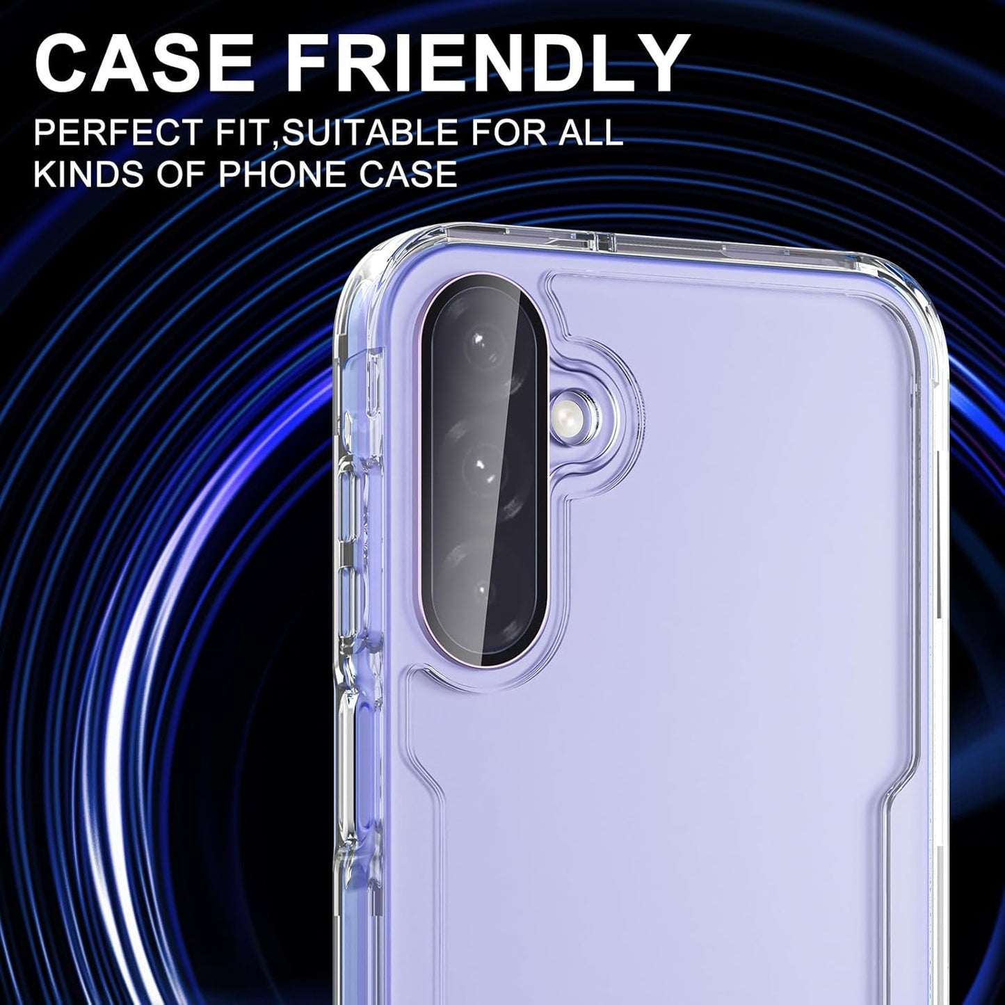 for Samsung Galaxy A36/A56 Camera Lens Protector, Individual Metal Ring Tempered Glass Lens Cover, [Strong Adsorption] Scratch Resistant Ultra-Thin HD Clear Lens Cover, 1 Set-Purple