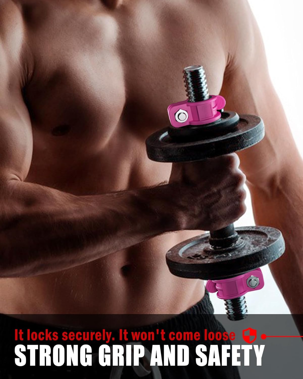 Narrow Barbell Clips 2.5cm Width for Olympic Bars, 0.9-1.18inch Adjustable Weight Clamps, Quick Release Locking Collars for Weightlifting