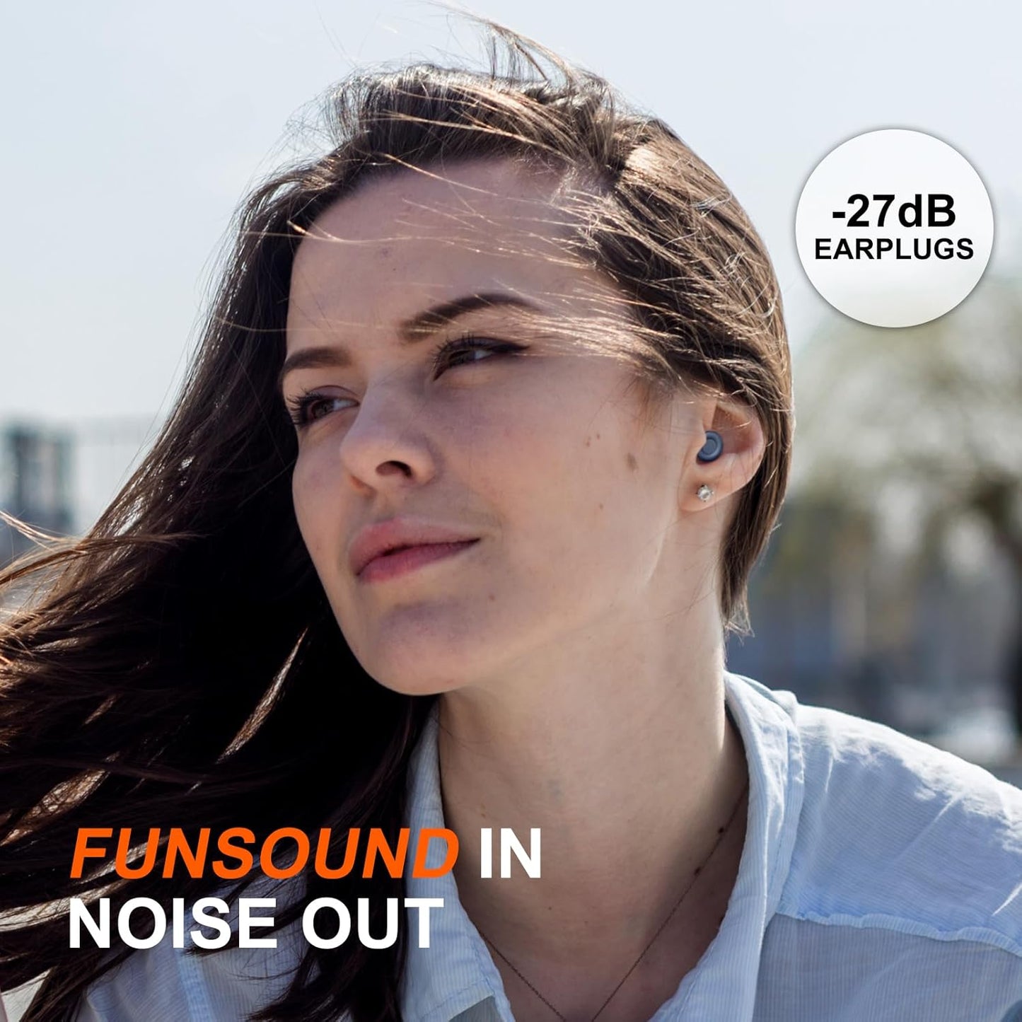 Ear Plugs for Sleeping Noise Reduction Reuseable, Concerts, Focus, Travel, Work, High Fidelity – 7 Pairs Eartips – Flexible Soft – Touch – NRR of 24 and 27 dB Noise Cancelling (Navy Blue)