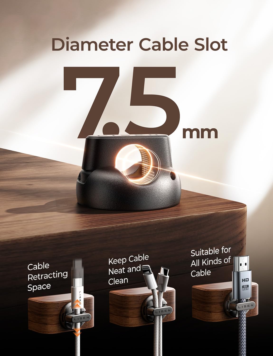 18-Pack Magnetic Cable Clips [1S Snap-On] Cord Holder, LISEN Office Desk Organizers and Accessories with 9 Extra Strong Adhesive Pads, Wire Organizer for Nightstand, Home, Wall, Car, Desktop