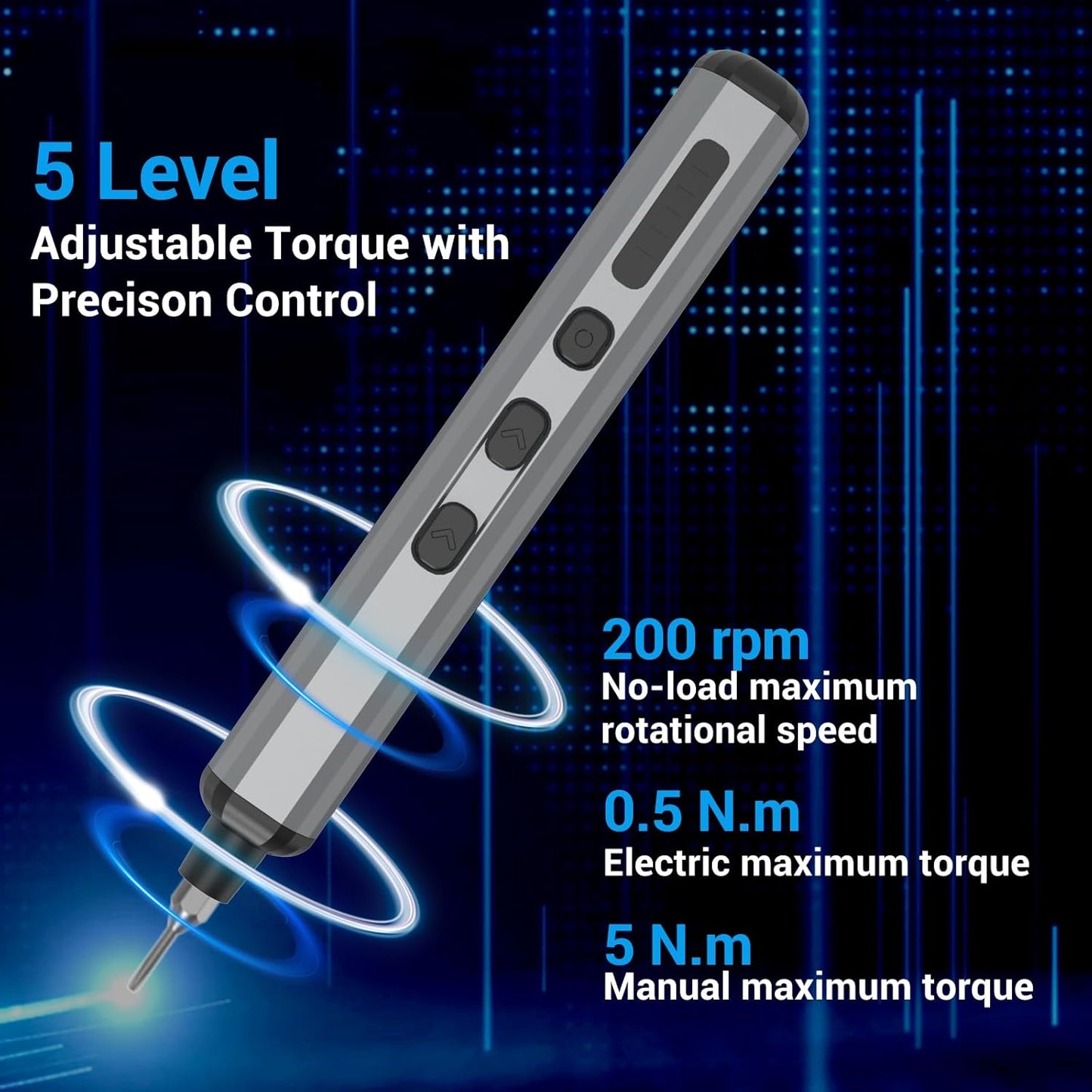 Mini Electric Screwdriver Set for Phone Watch Electronics PC Glasses with 68-in-1 Magnetic precision S2 bits, Adjustable Torque LED lights, Cordless Portable long runtime Rechargeable Type-C port