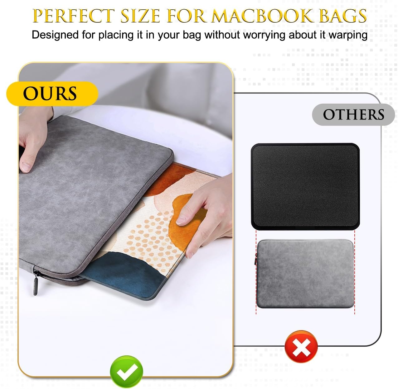 JIKIOU 3 Pack Mouse Pad with Stitched Edge, Comfortable Mouse Pads with Non-Slip Rubber Base, Washable Mousepads Bulk with Lycra Cloth, Mouse Pads for Computers Laptop Mouse 10.2x8.3x0.12in Boho