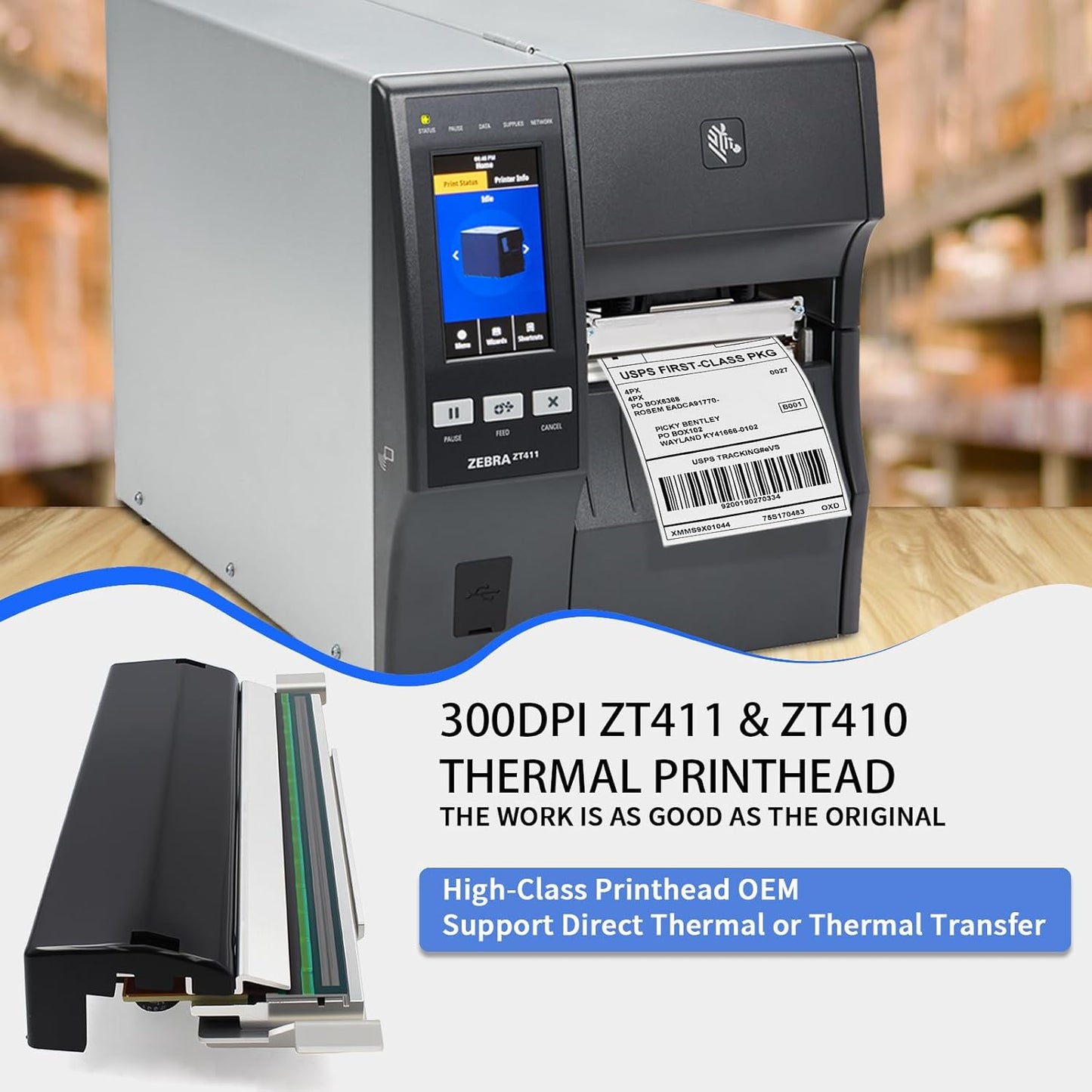P1058930-010 New Printhead for Zebra ZT411 ZT410 Thermal Industrial Printer |High-Class-Replace| 300dpi