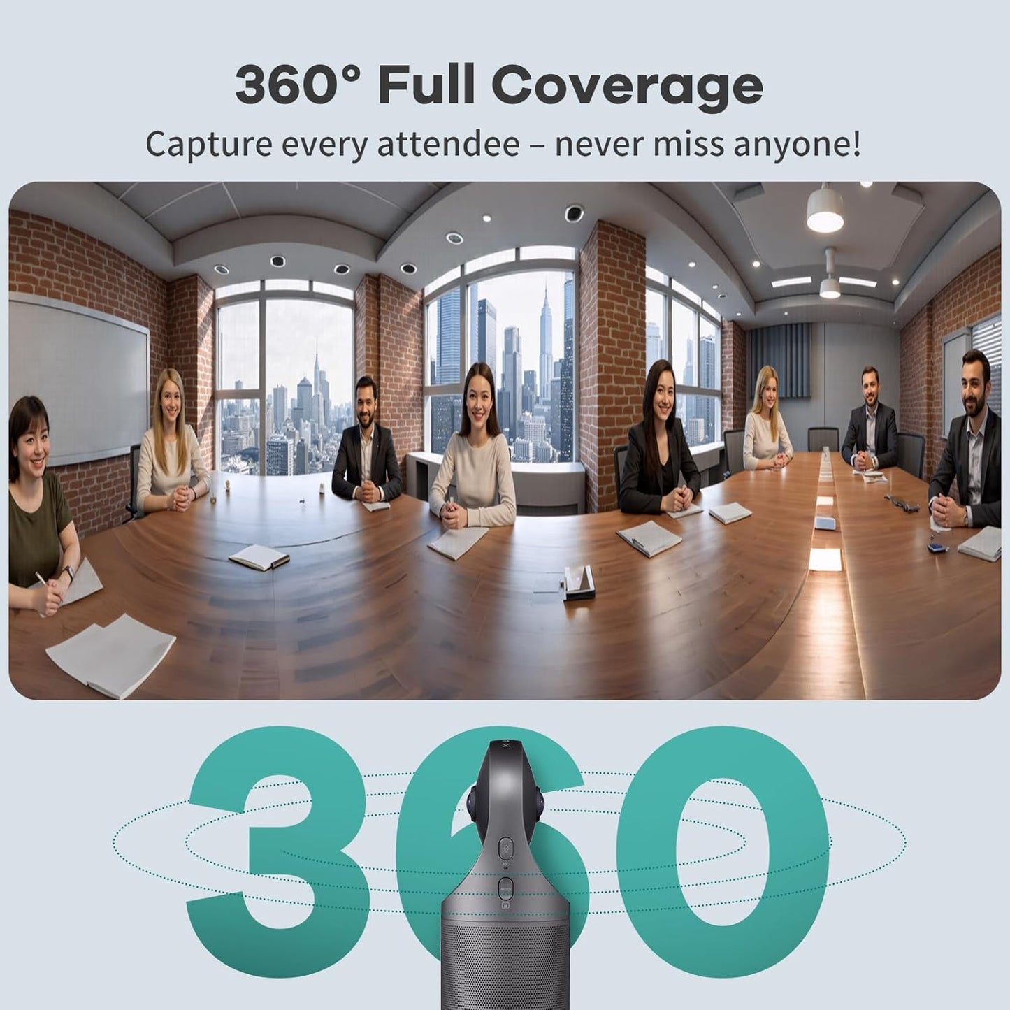 KanDao Meeting Pro - 360 Video Conference Camera, 4-in-One AI Smart Tracking Video Conferencing System, Works on Microsoft Teams, Zoom, Google Meet, Skype etc, Hybrid Meeting Room Zooming Camera