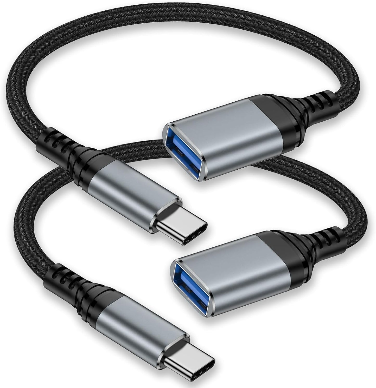 USB C to USB Adapter - 5Gbps [2 Pack] USC 3.0 OTG Adapter for Android - USBC Male to USB Female Adapter, Type C OTG Cable Converter Support Camera, Card Reader, USB Flash Drive, External/MIDI Keyboard