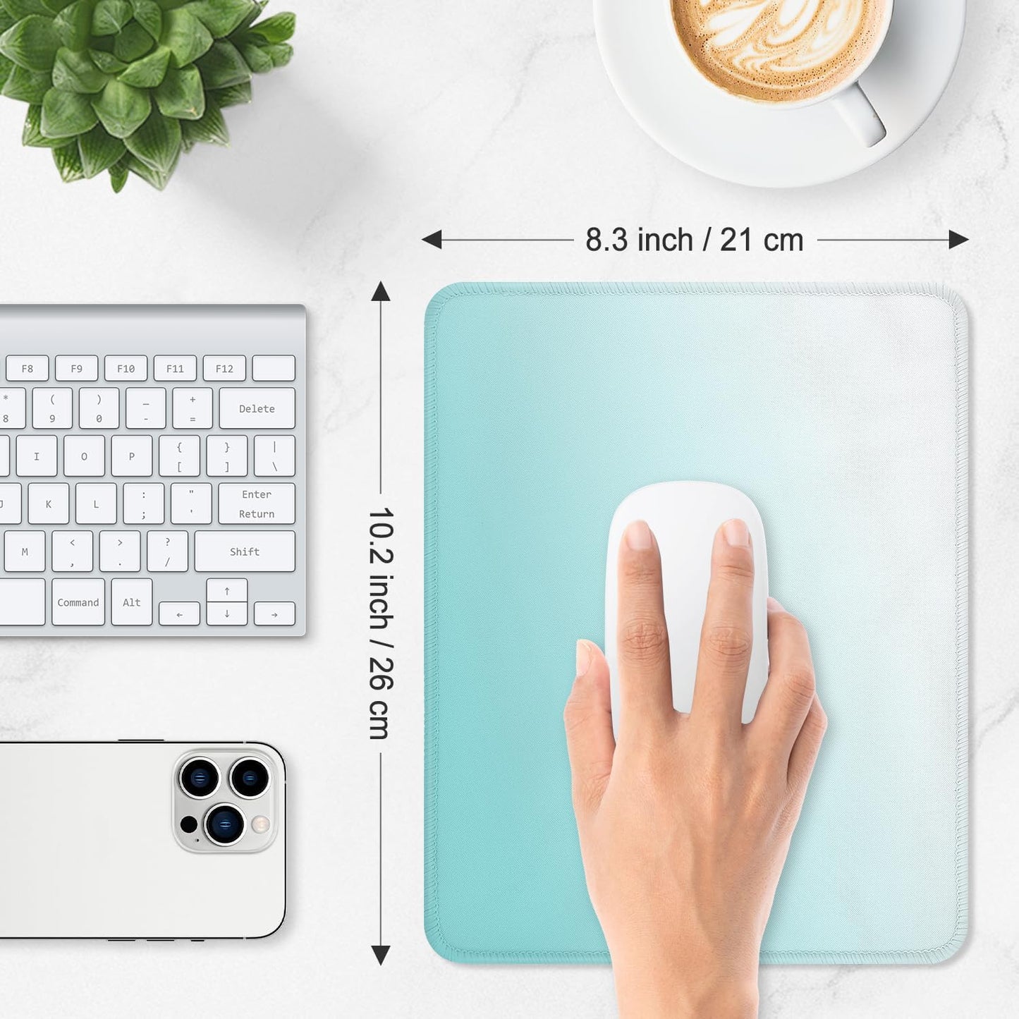 ITNRSIIET Mouse Pad Non-Slip Rubber Base Smooth Surface Stitched Edges Waterproof Durable Compatible with All Mice for Office & Gaming, Desk Accessory, 10.2x8.3x0.12 inch, Sky Gradient