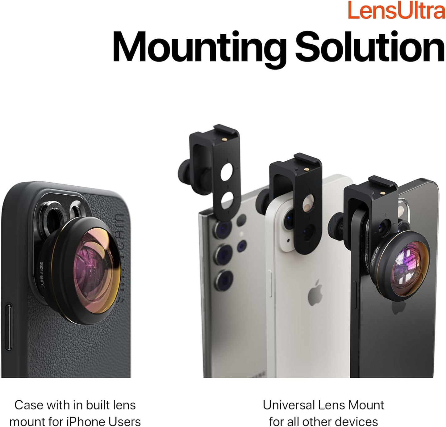 ShiftCam LensUltra 200° Fisheye Phone Camera Lens – 0.2X Magnification, 200° Ultra-Wide Angle – Fisheye Lens for iPhone & Android, Immersive Group Selfies and Creative Photos – Lens Only